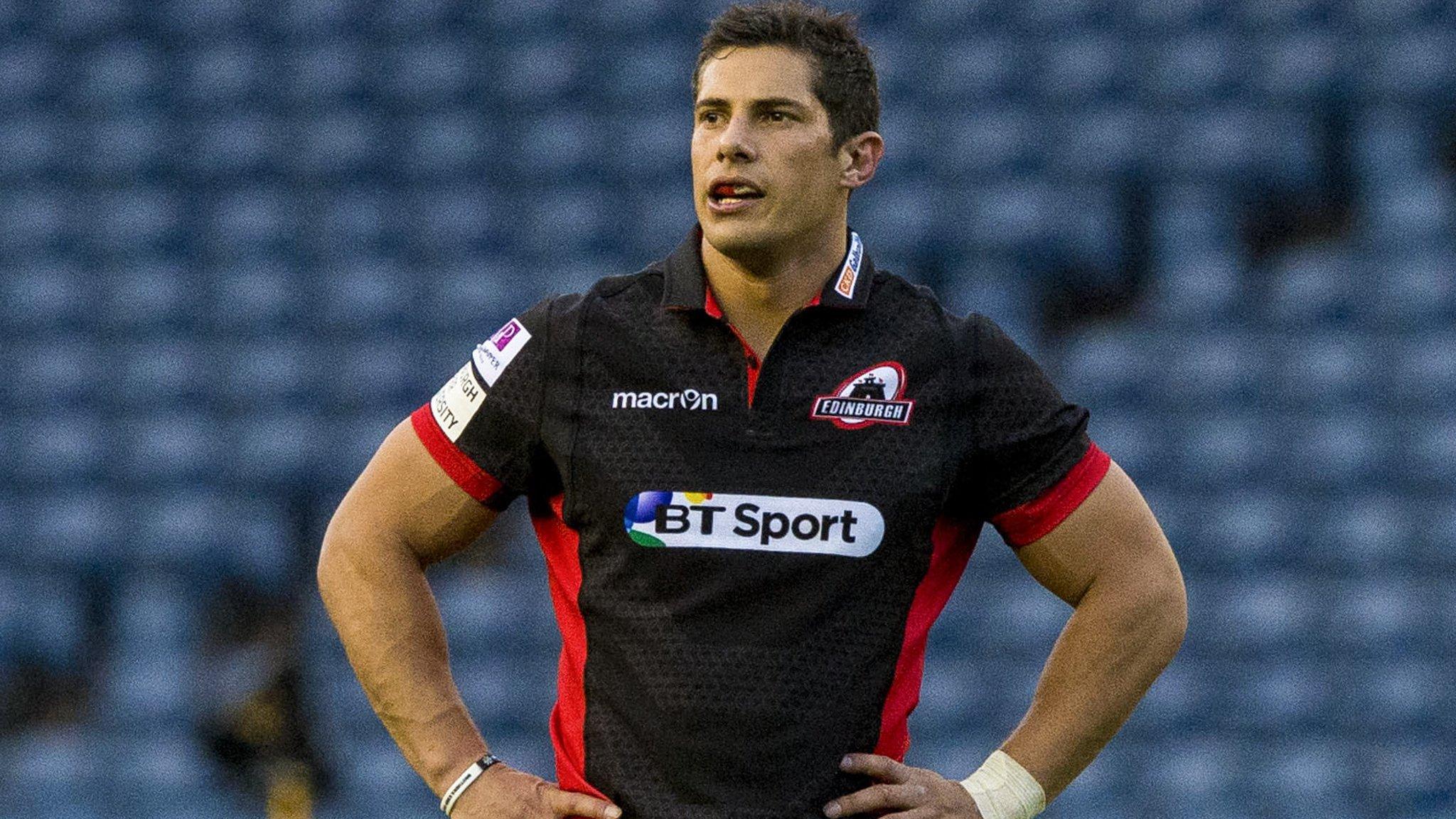 Edinburgh's Phil Burleigh takes a break during a pre-season game against Newcastle