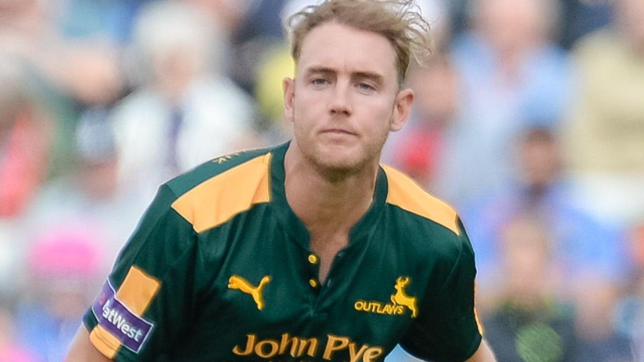 Stuart Broad playing for Nottinghamshire