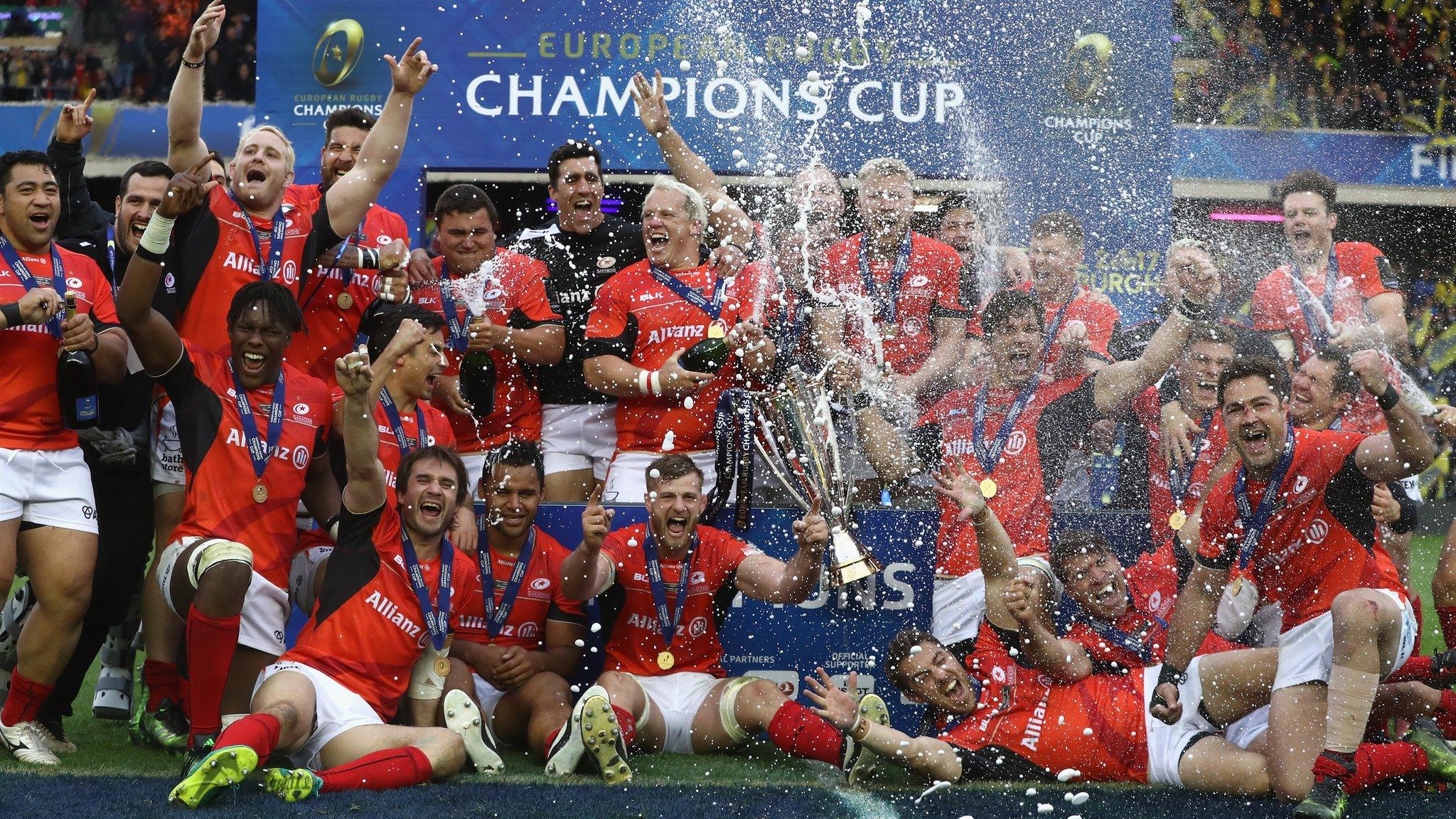 Saracens celebrate their Champions Cup title