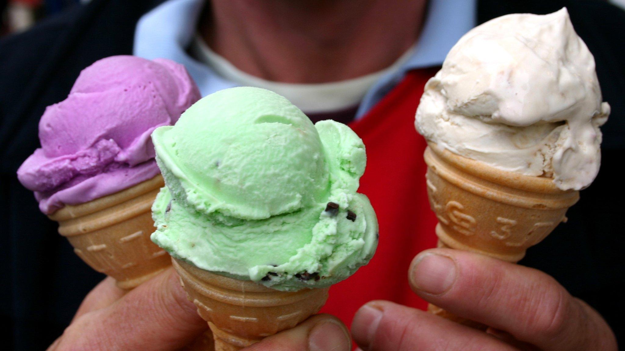 A selection of ice cream cones