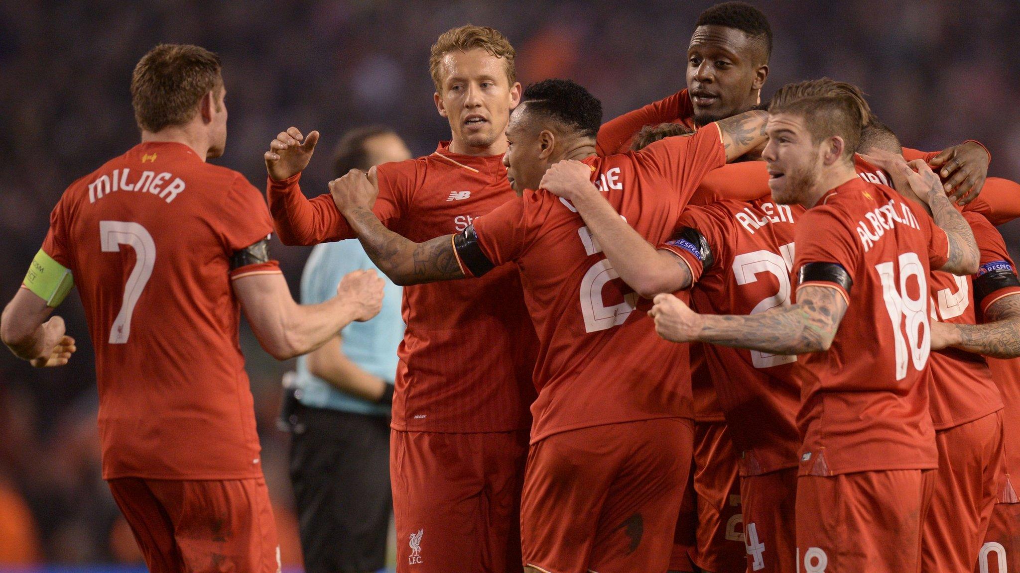 Liverpool players celebrate