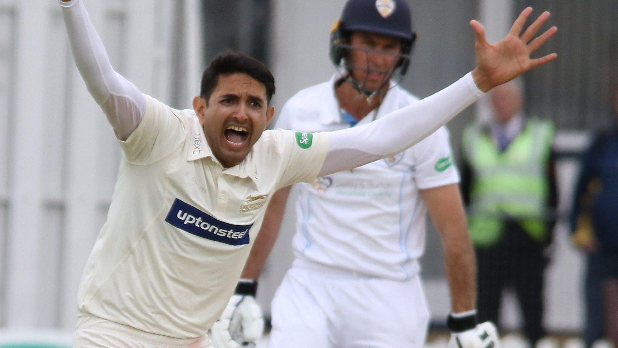 Mohammas Abbas appeals for the wicket of Wayne Madsen on day one at Grace Road