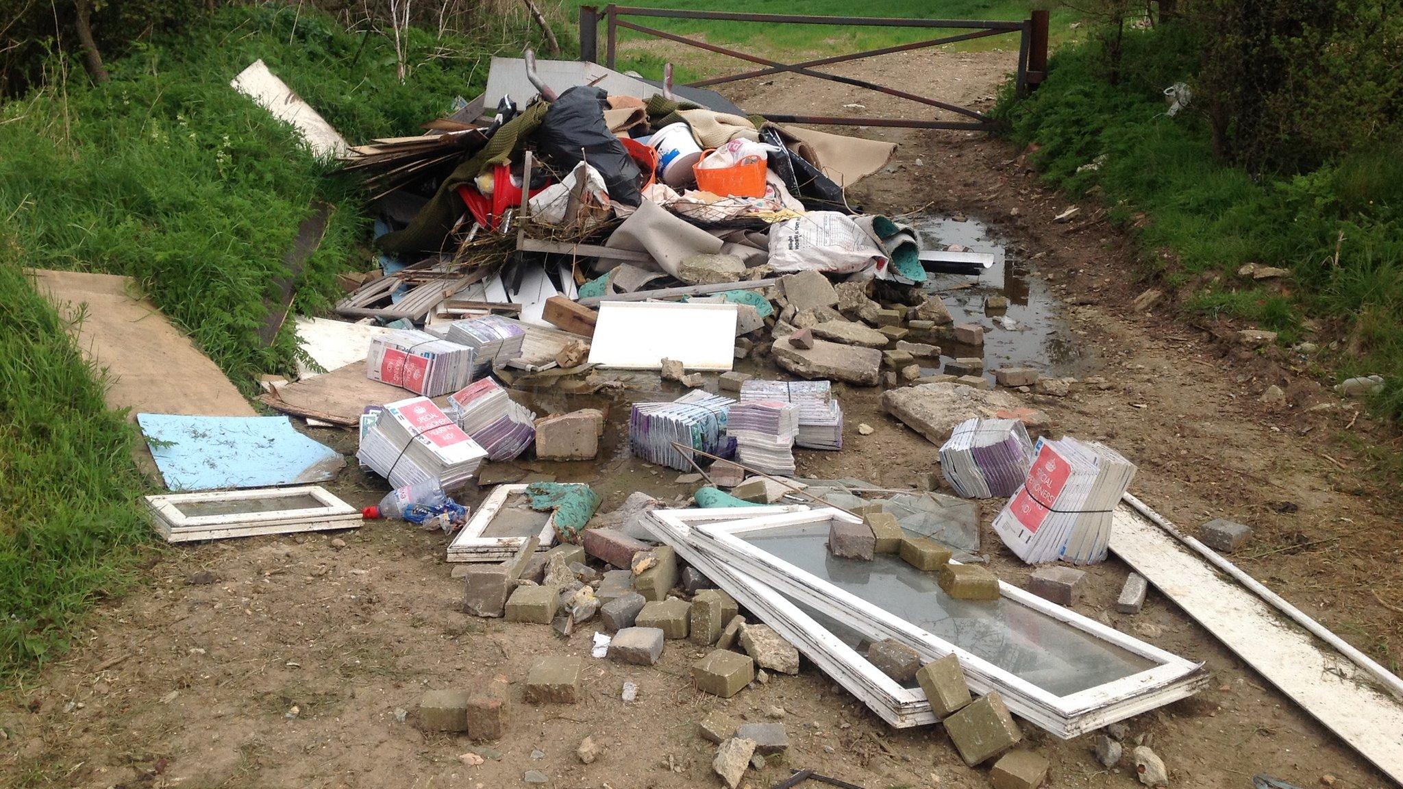 Fly-tipped rubbish