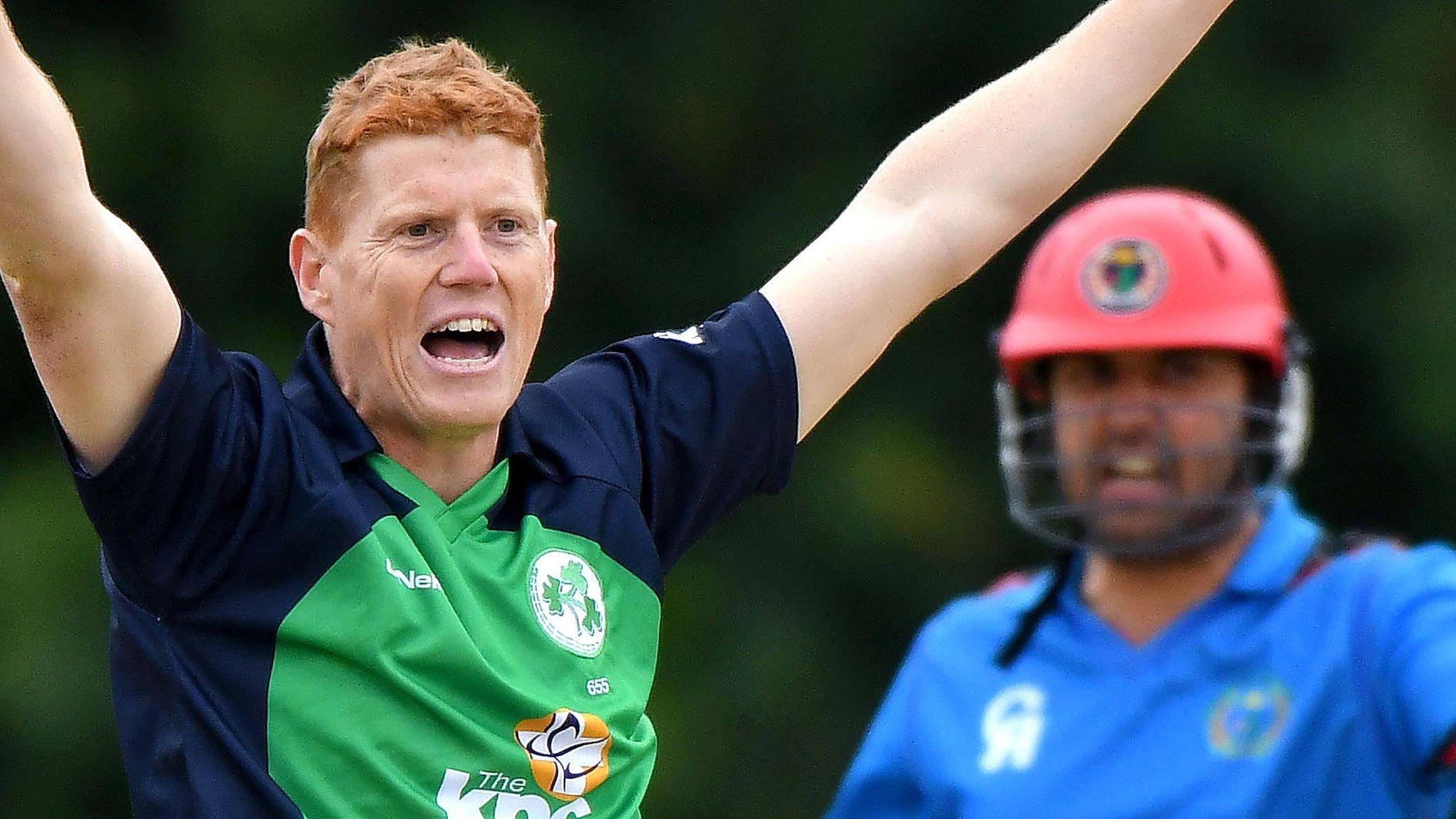 Ireland all-rounder Kevin O'Brien makes an appeal during the recent series at Stormont against Afghanistan