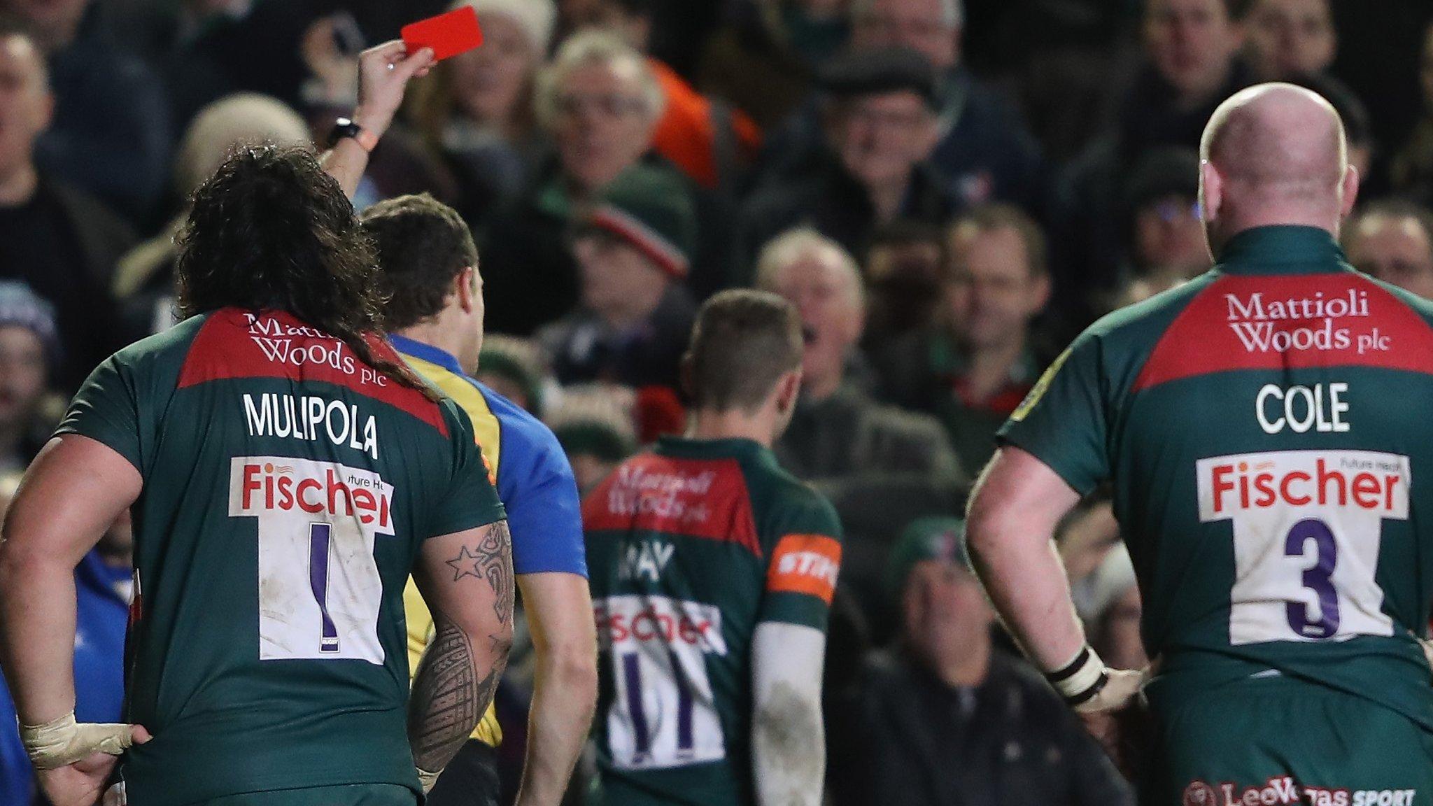 Jonny May heads for the touchline after being sent off