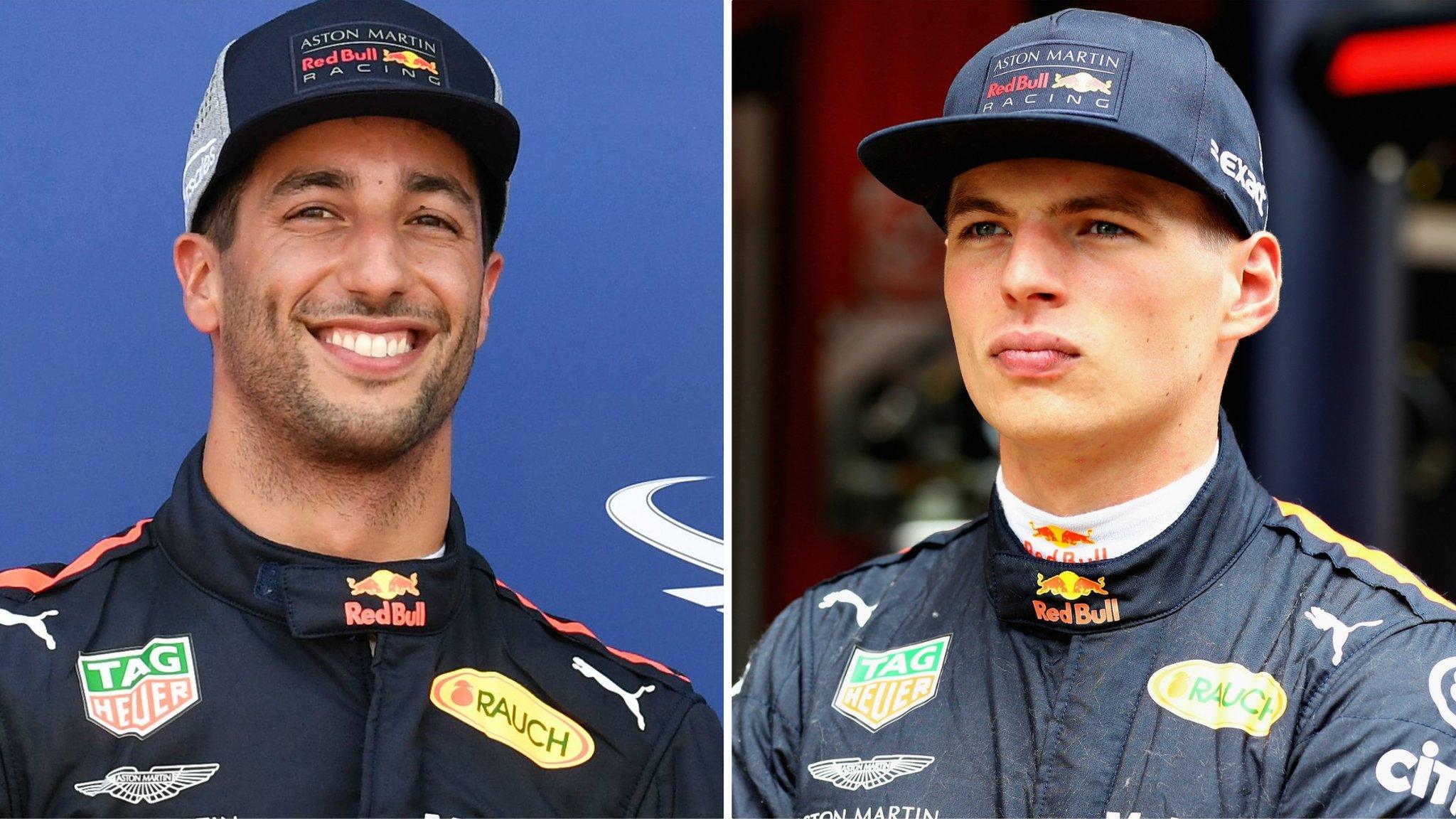 Red Bull's Daniel Ricciardo and Max Verstappen