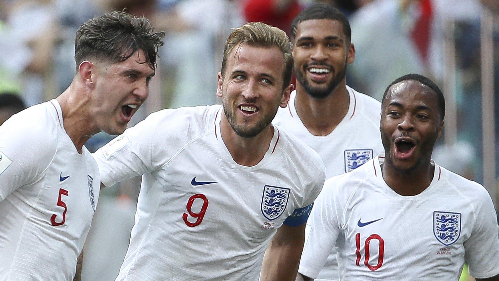 England players celebrate