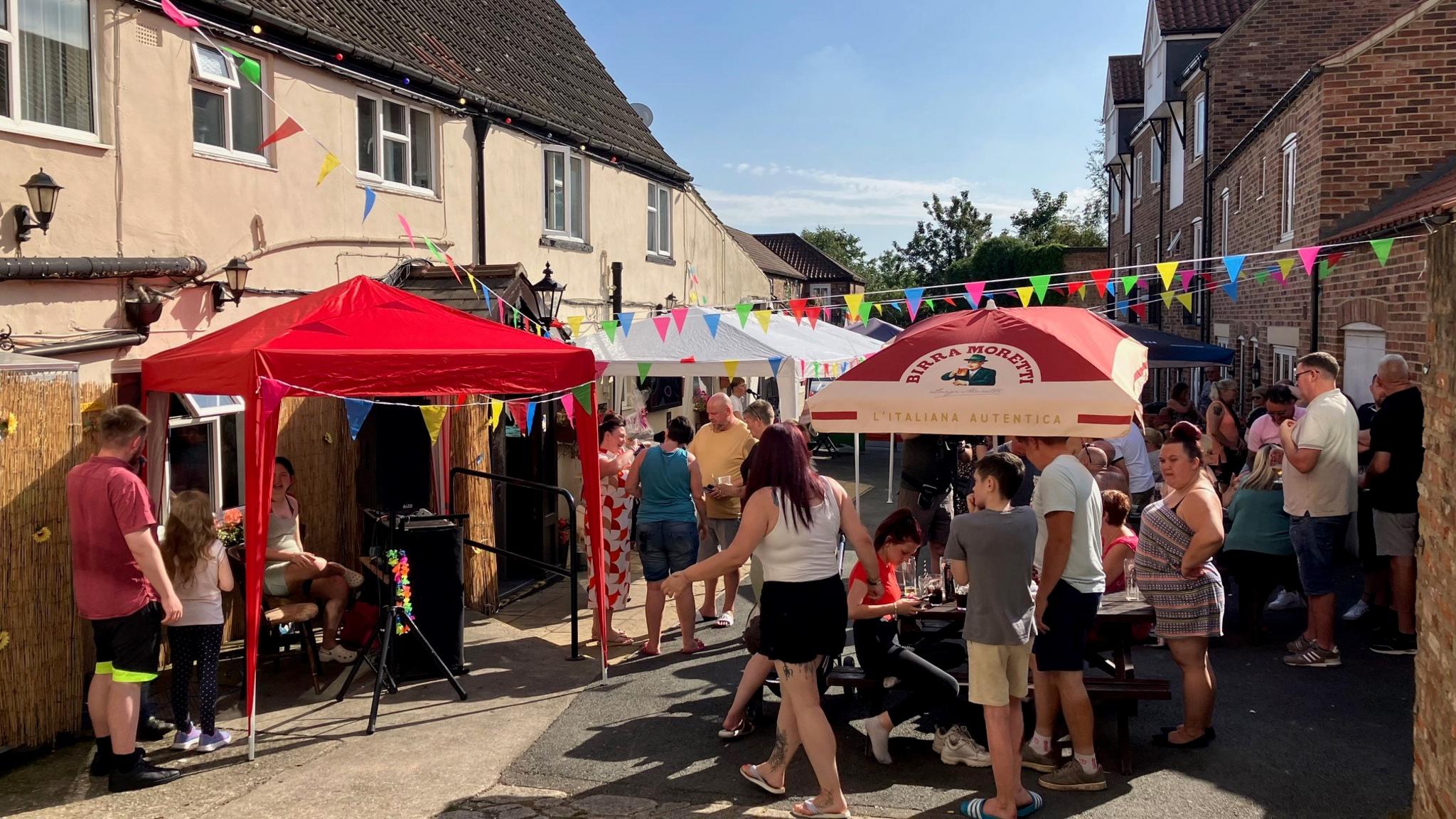 Fundraiser outside the Black Swan in Ripon