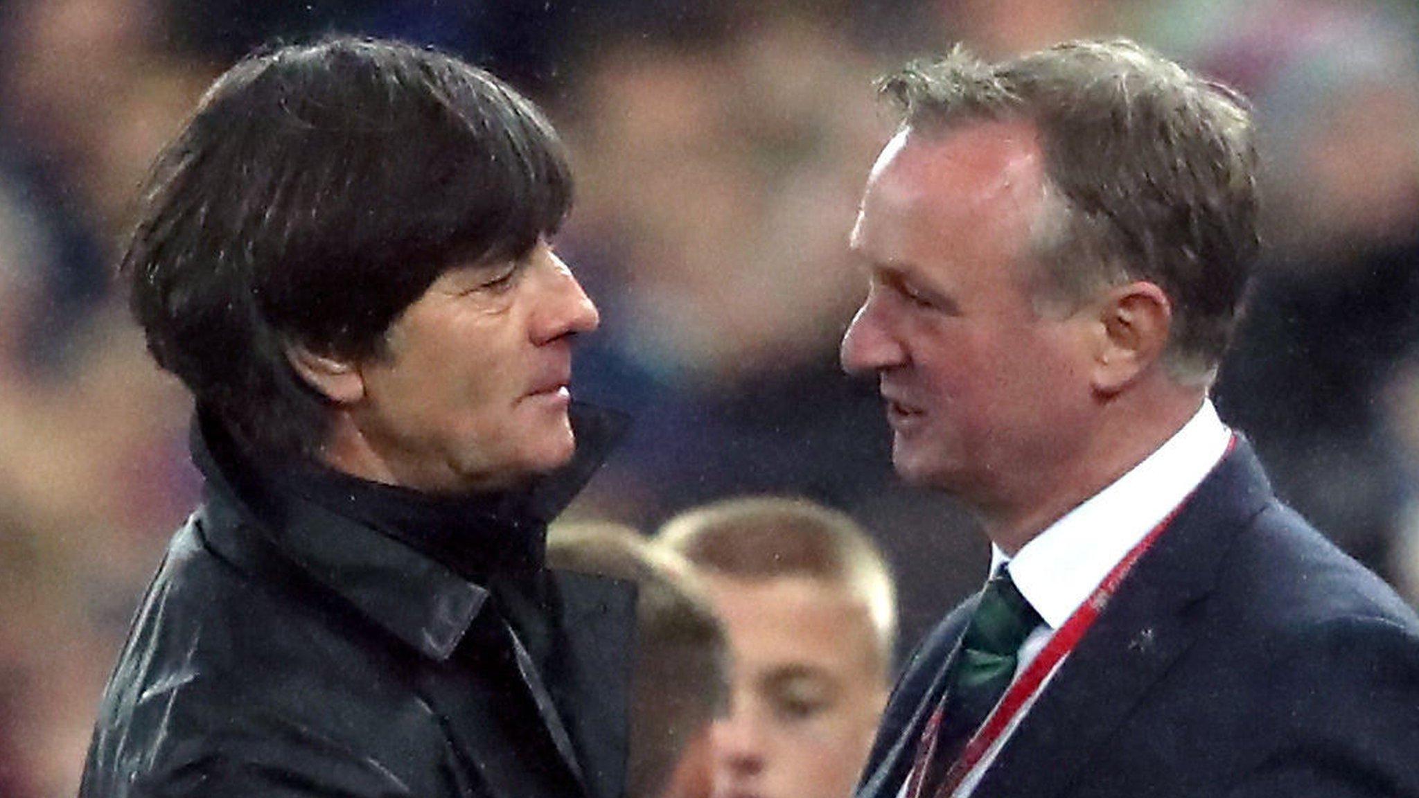 Germany manager Joachim Low with Northern Ireland's Michael O'Neill