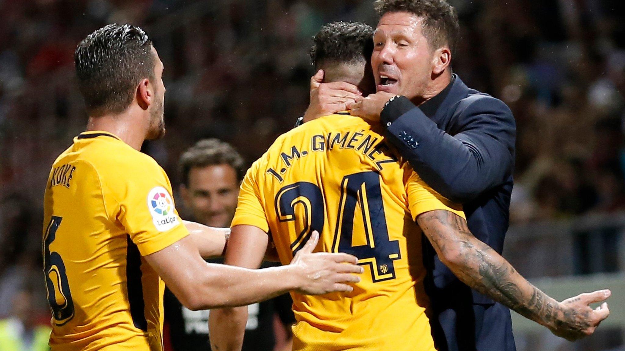 Atletico Madrid coach Diego Simeone celebrates