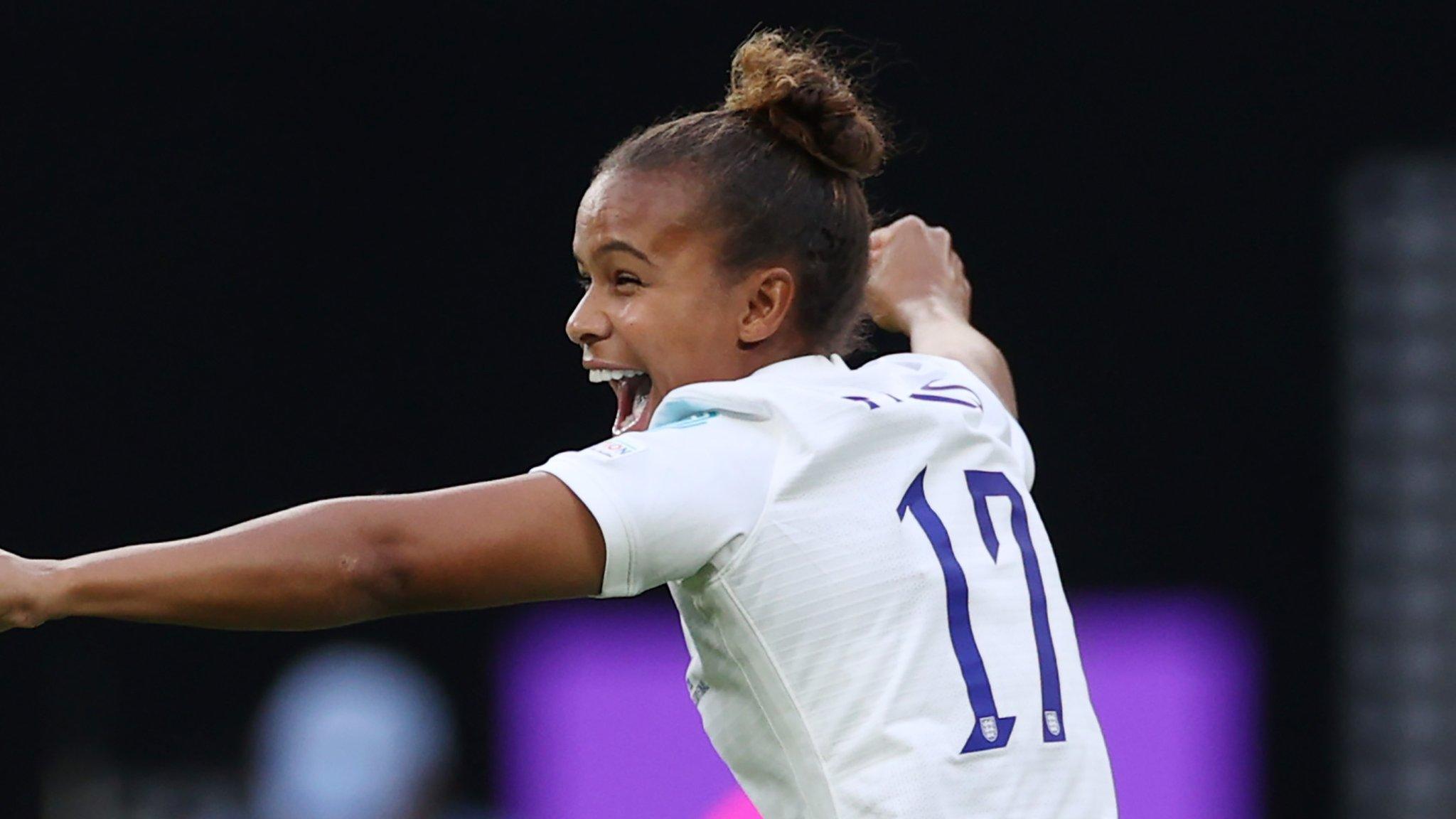 Nikita Parris celebrates England's win