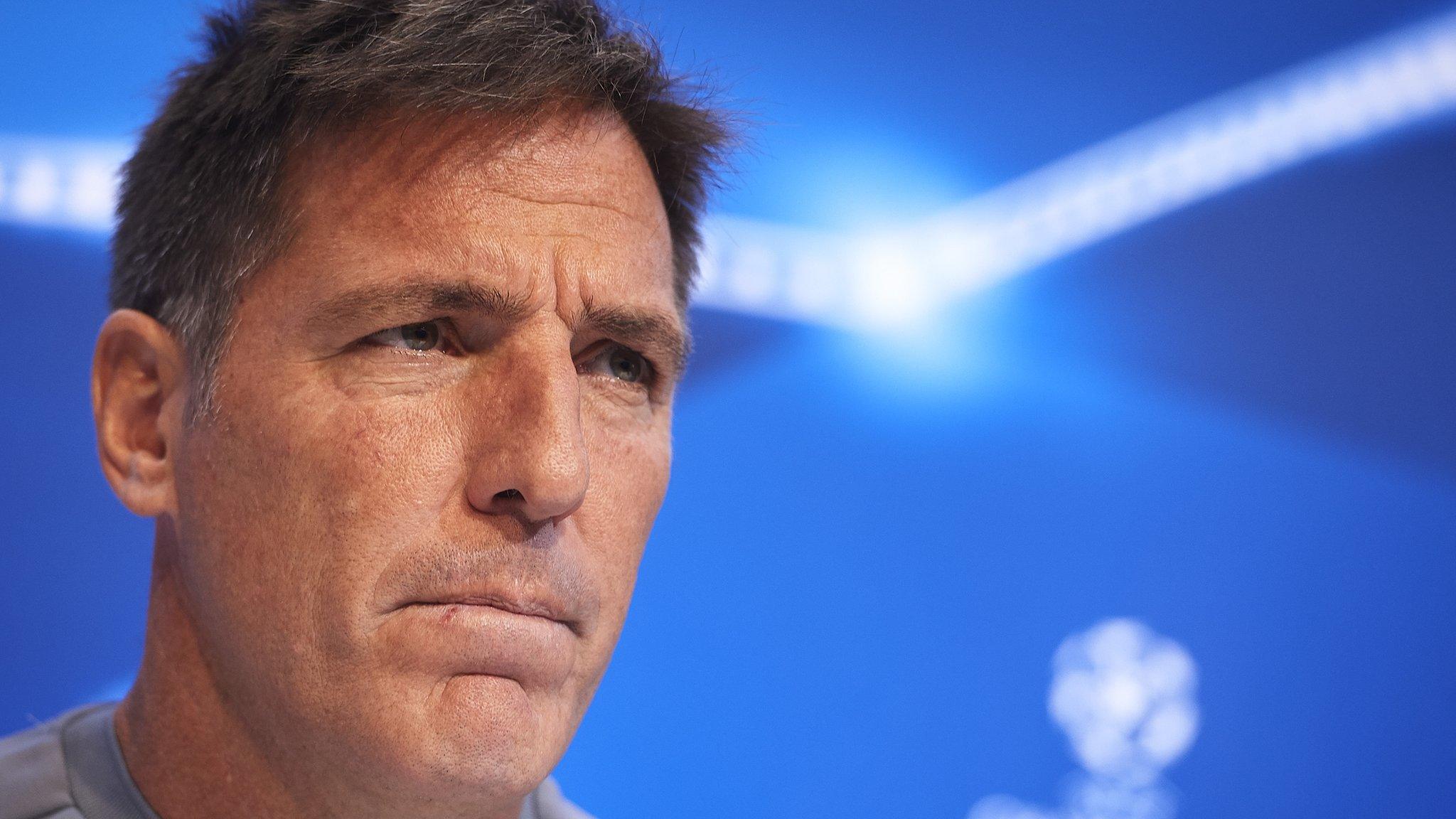 Eduardo Berizzo looks on at a press conference