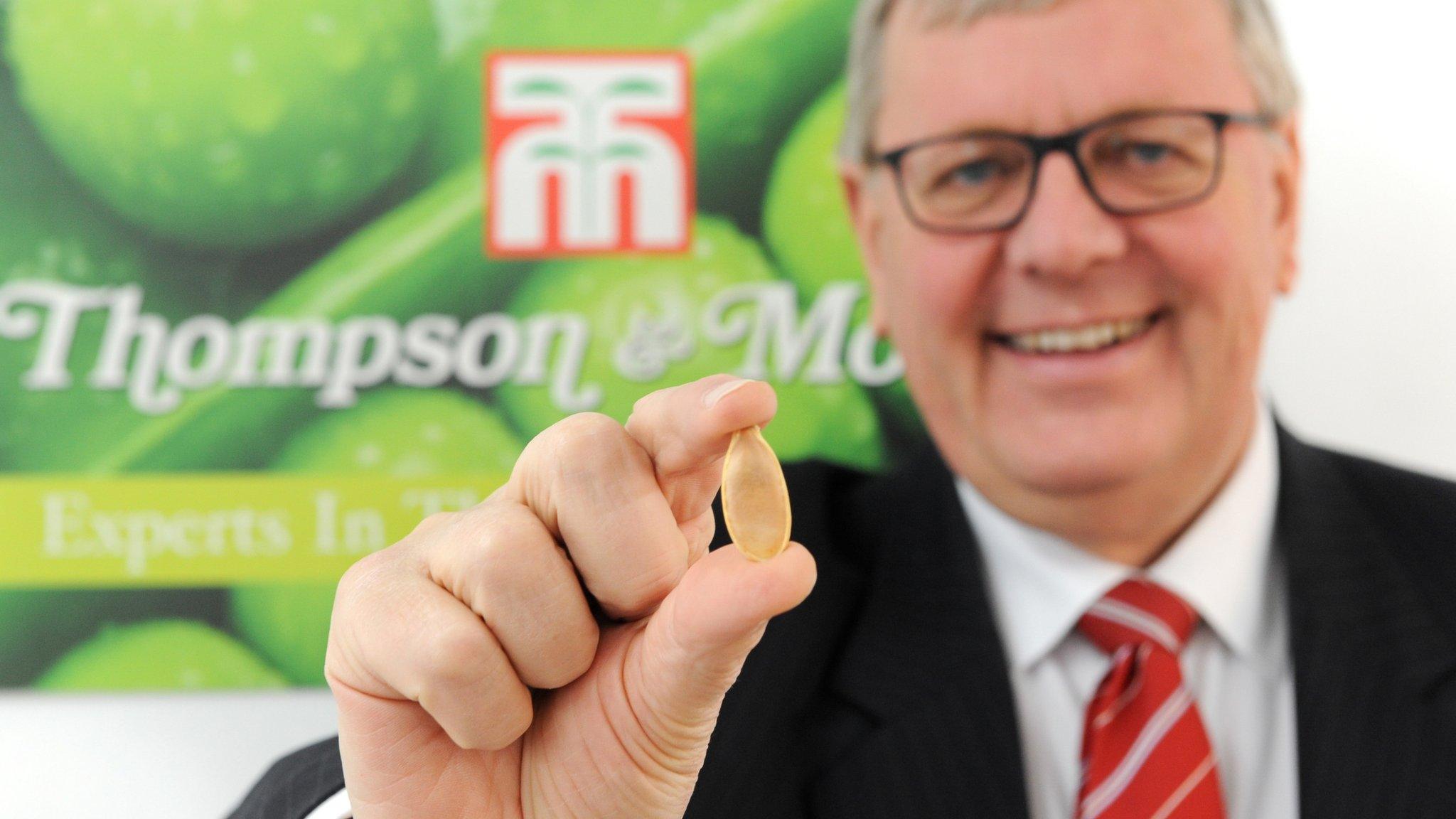 Paul Hansord with £1,250 pumpkin seed