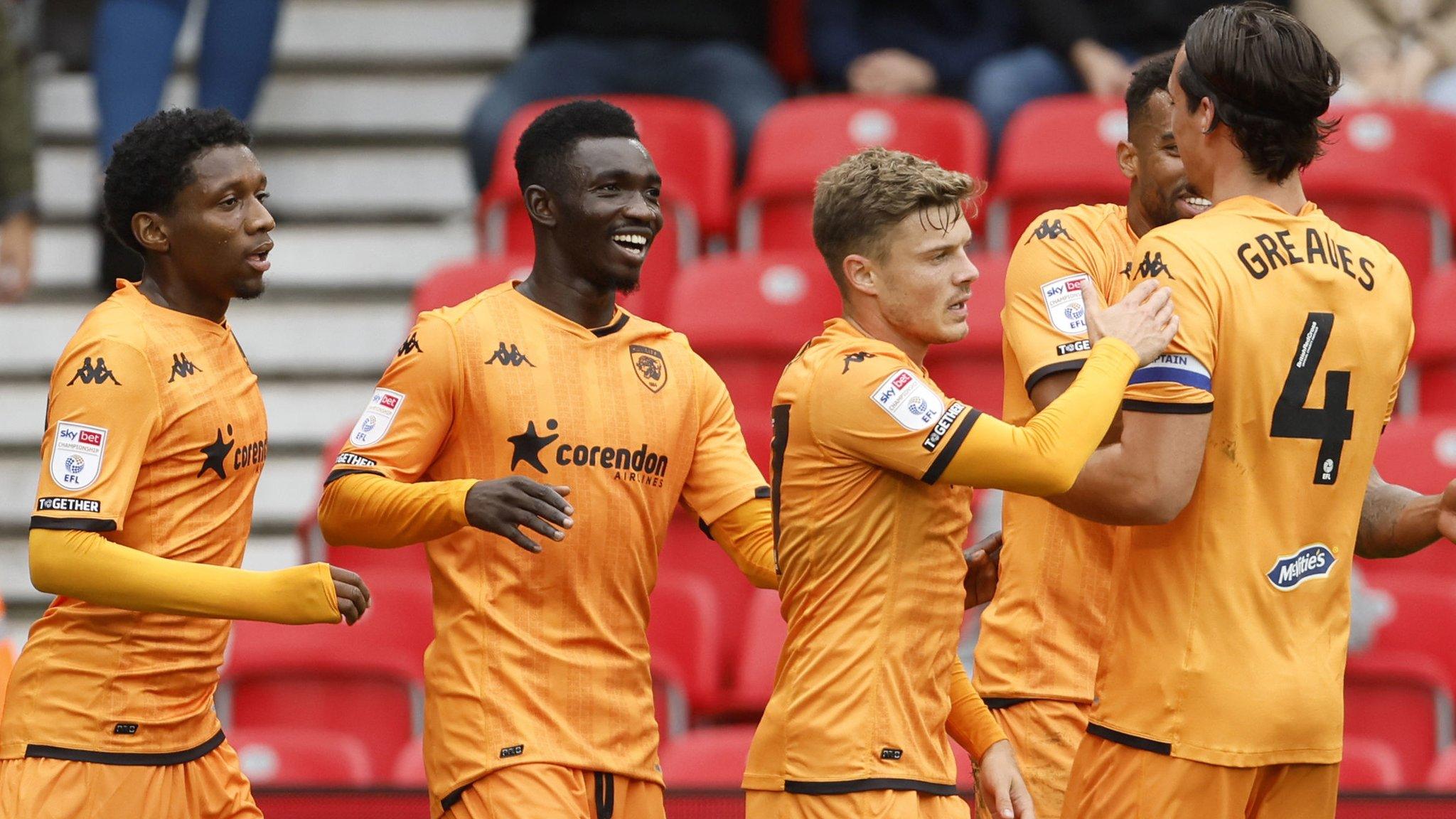 Hull celebrate their third straight away league win