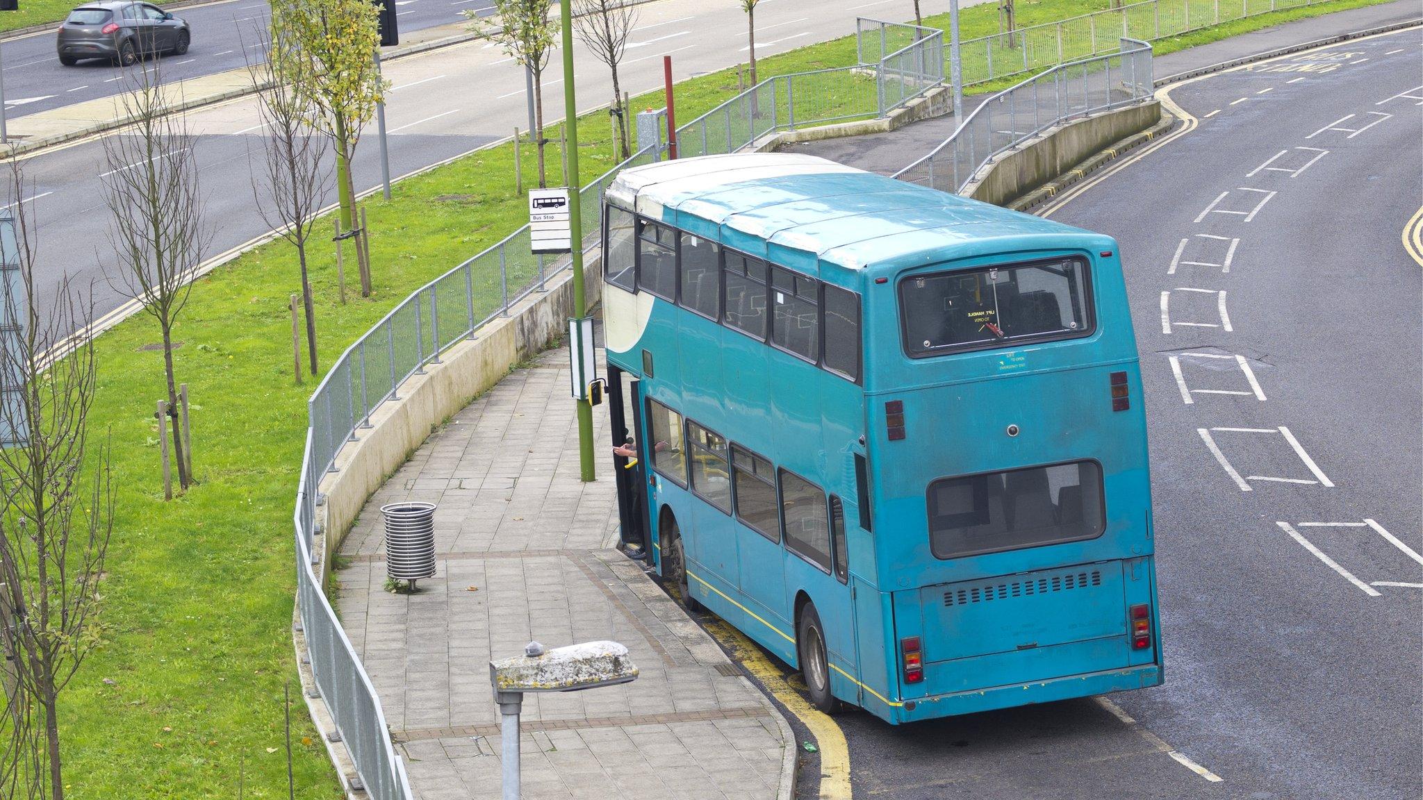 Bus at bus stop