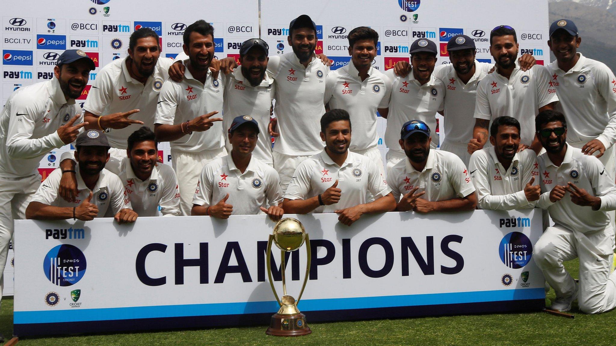 India with the Border-Gavaskar Trophy