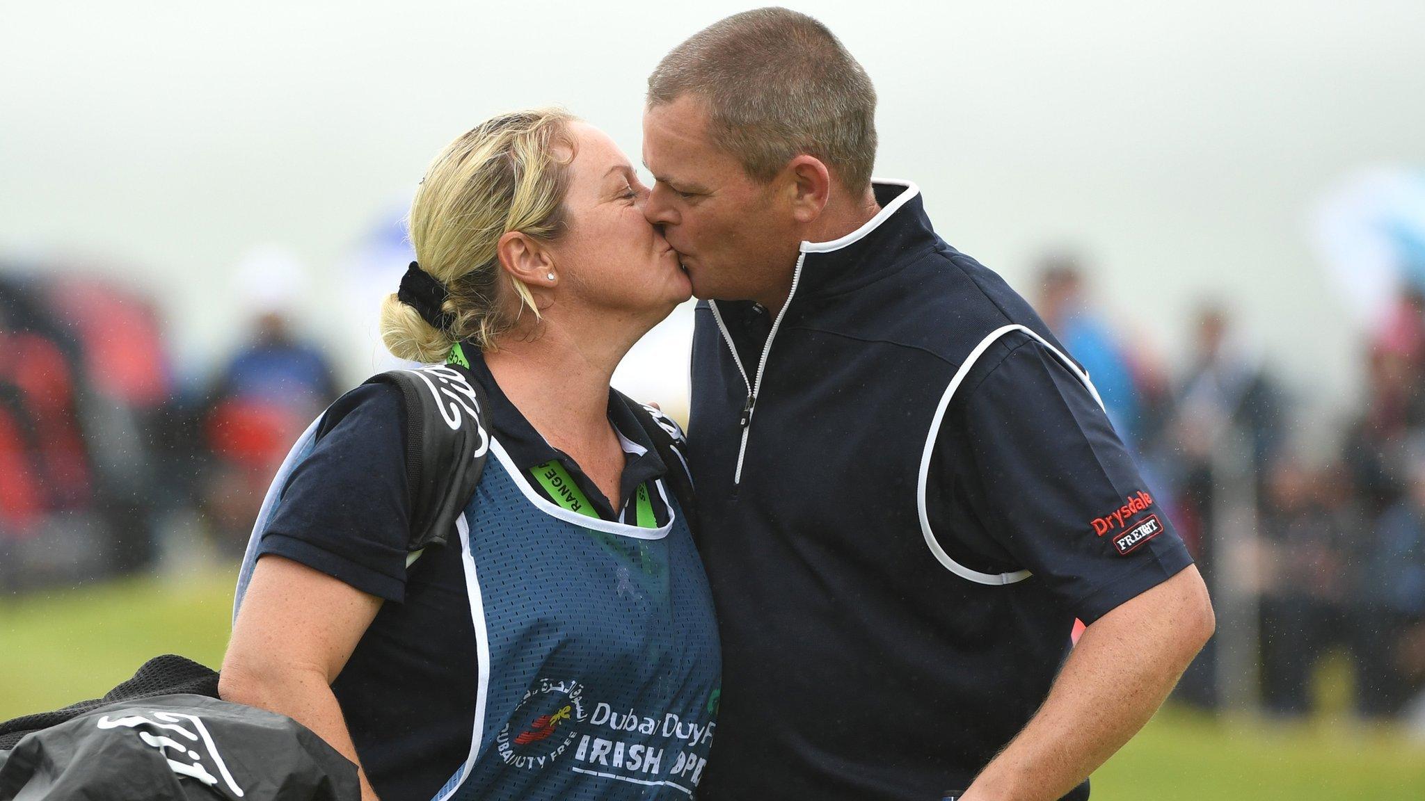 David Drsydale and his caddy, wife Vicky