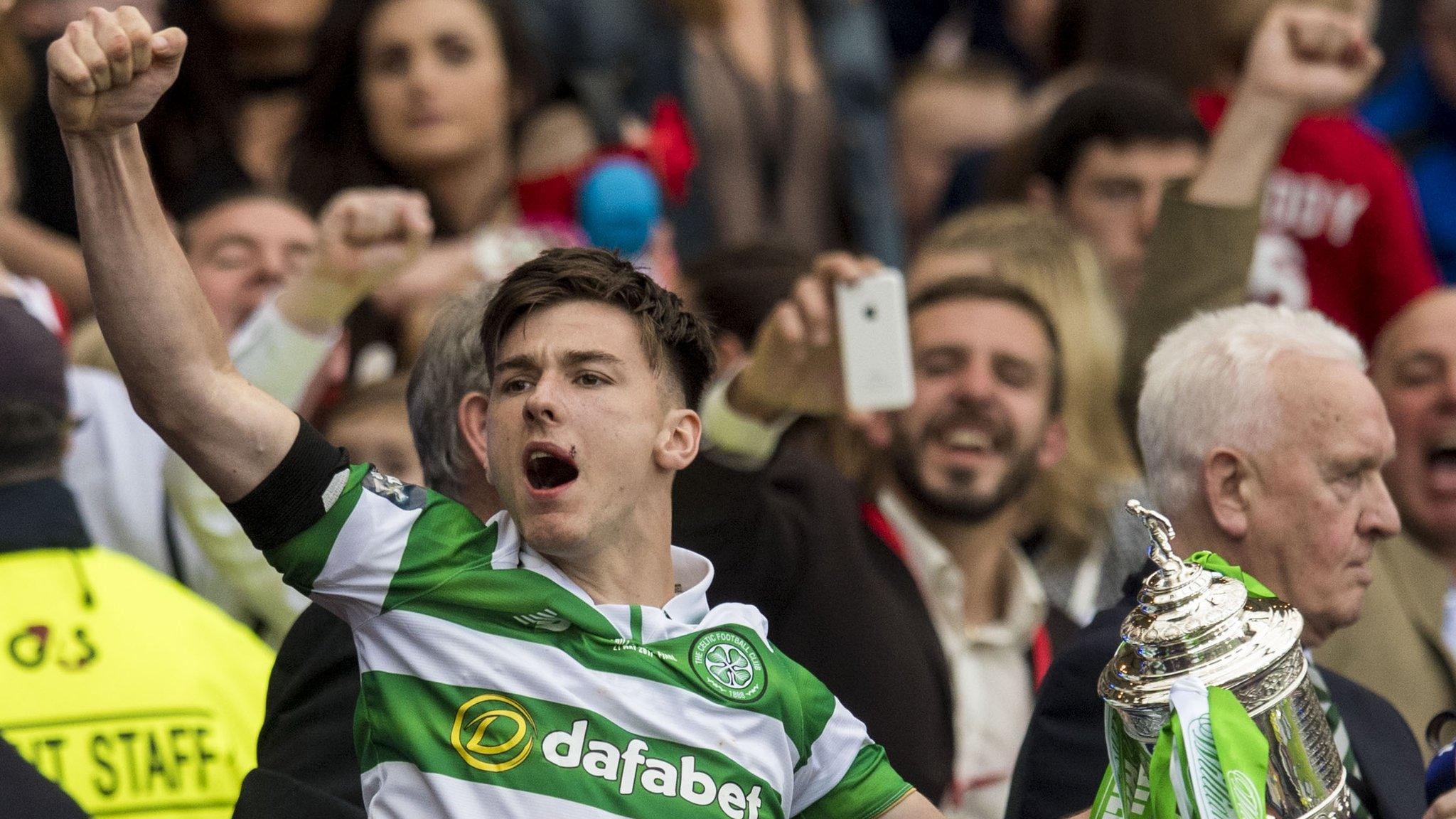 Kieran Tierney was back at Hampden in time to pick up his winner's medal