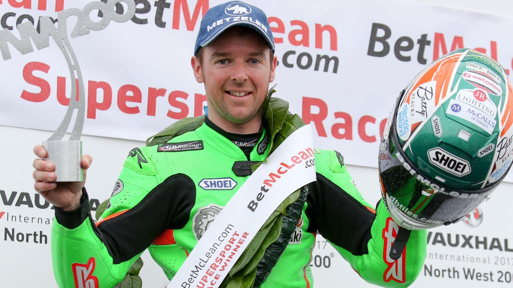 Alastair Seeley celebrates his Supersport victory