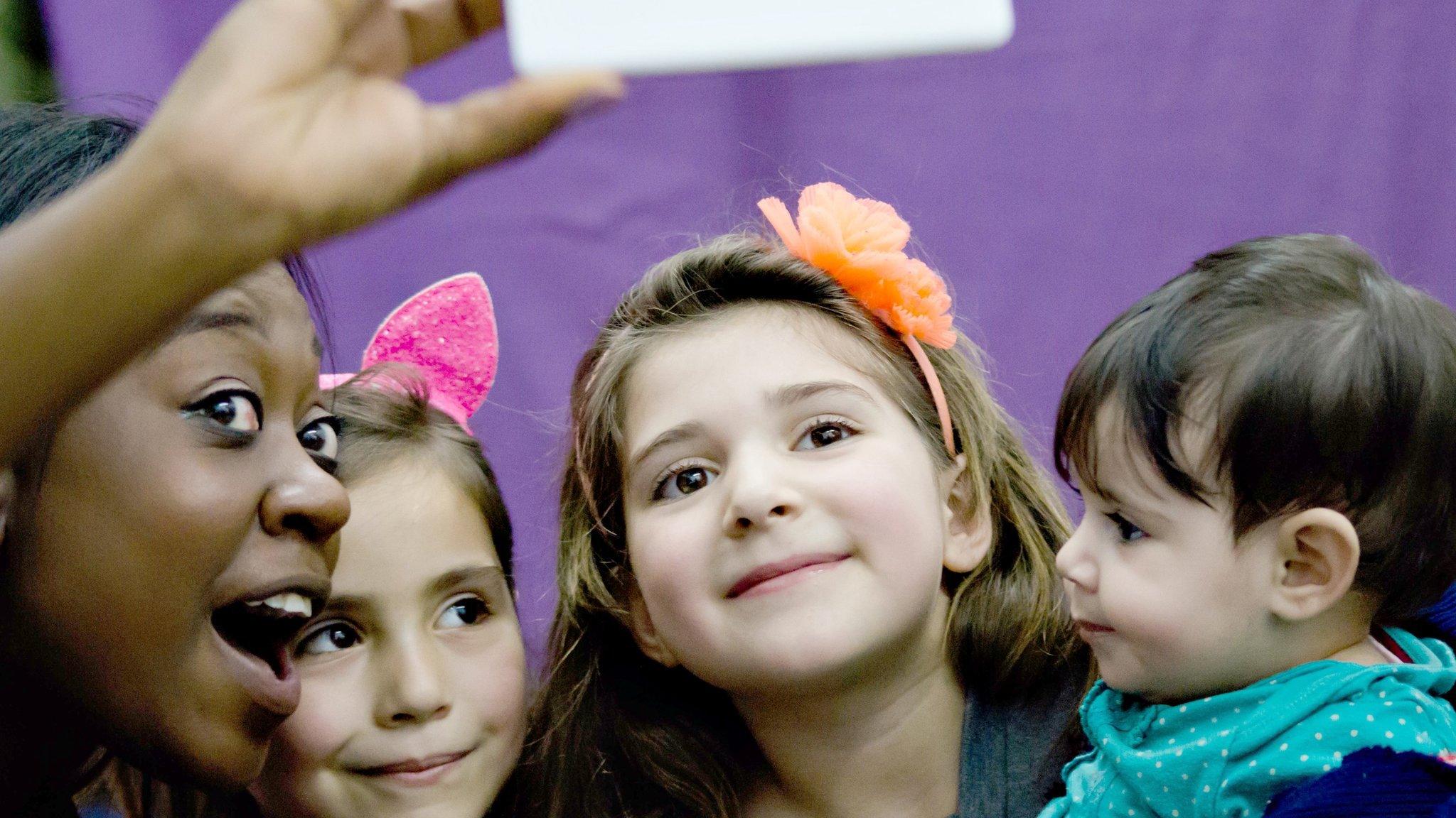 Ayshah with some of the children she met