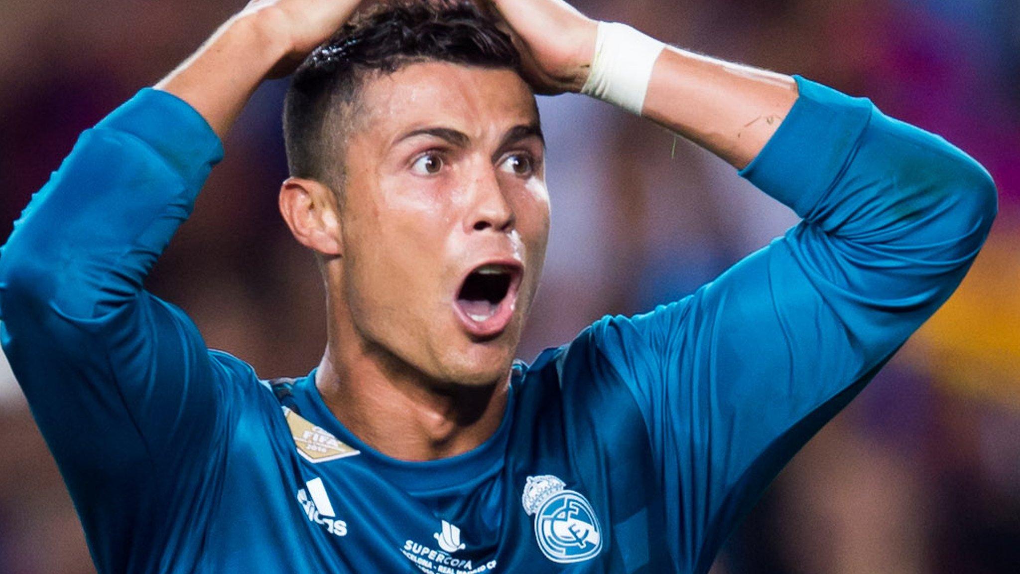 Cristiano Ronaldo reacts to being sent off