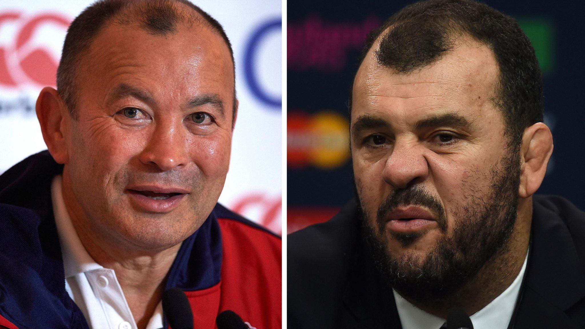 Eddie Jones (left), Michael Cheika