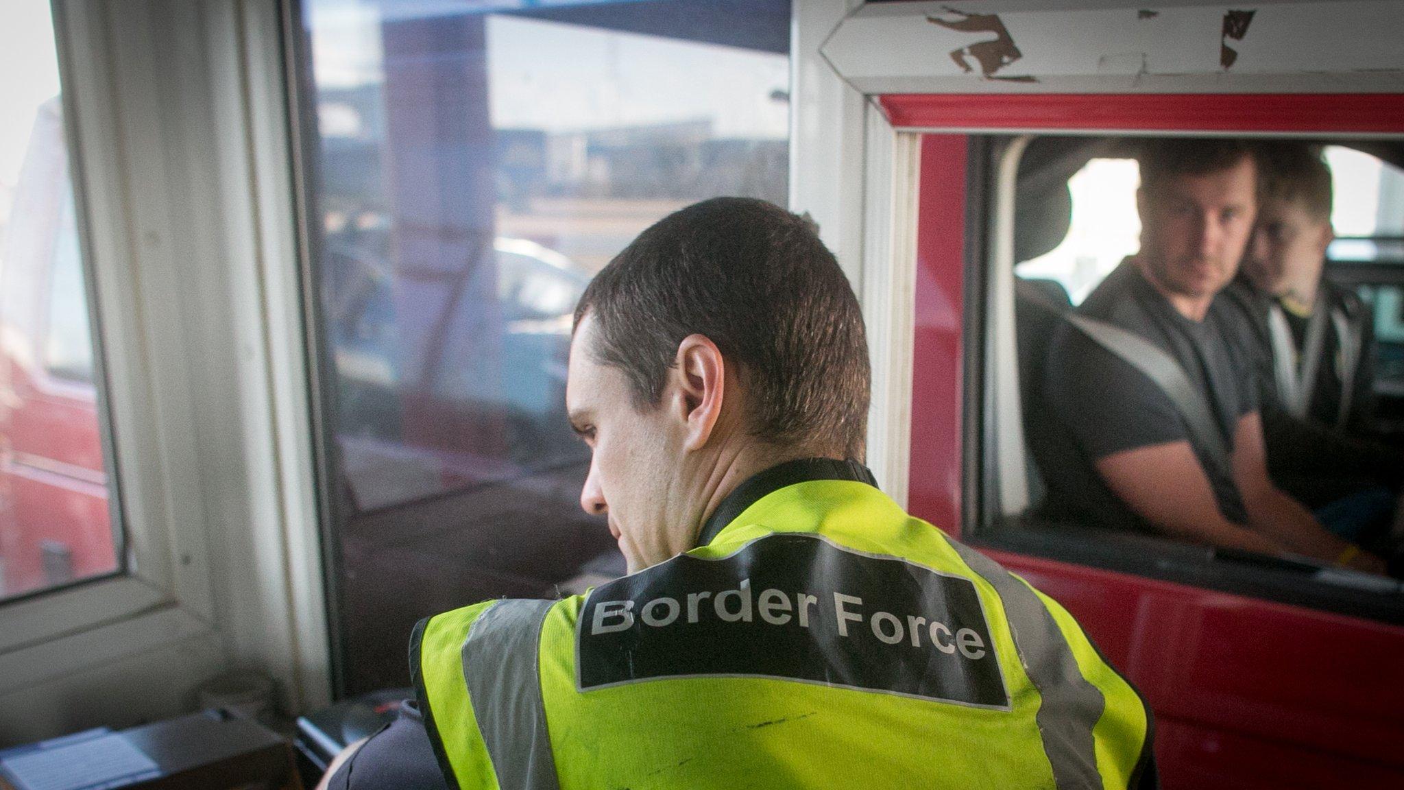 Border Force staff checking of motorists