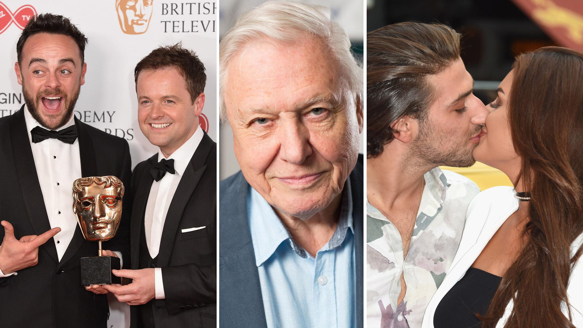 Left-right: Ant and Dec, Sir David Attenborough, Kem Cetinay and Amber Davies