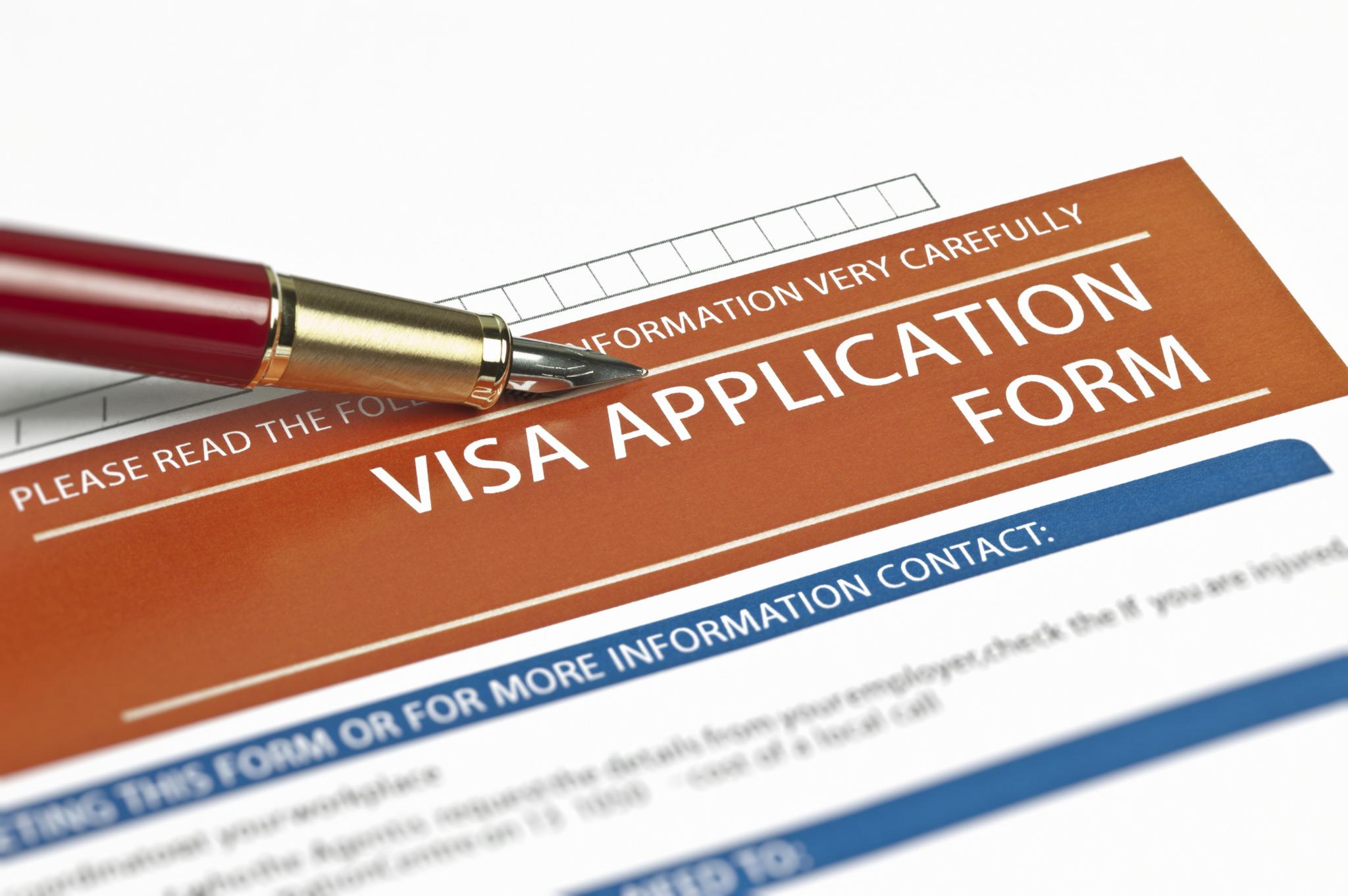 A visa application form