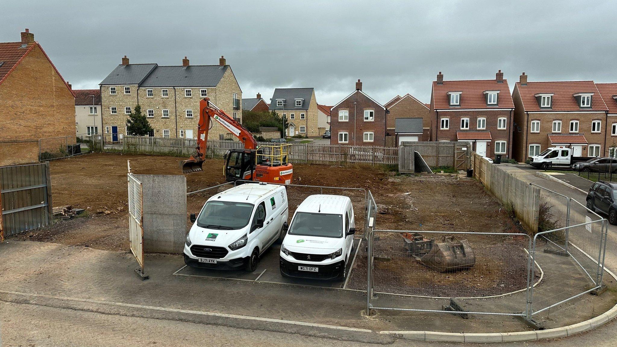 Construction work at housing estate