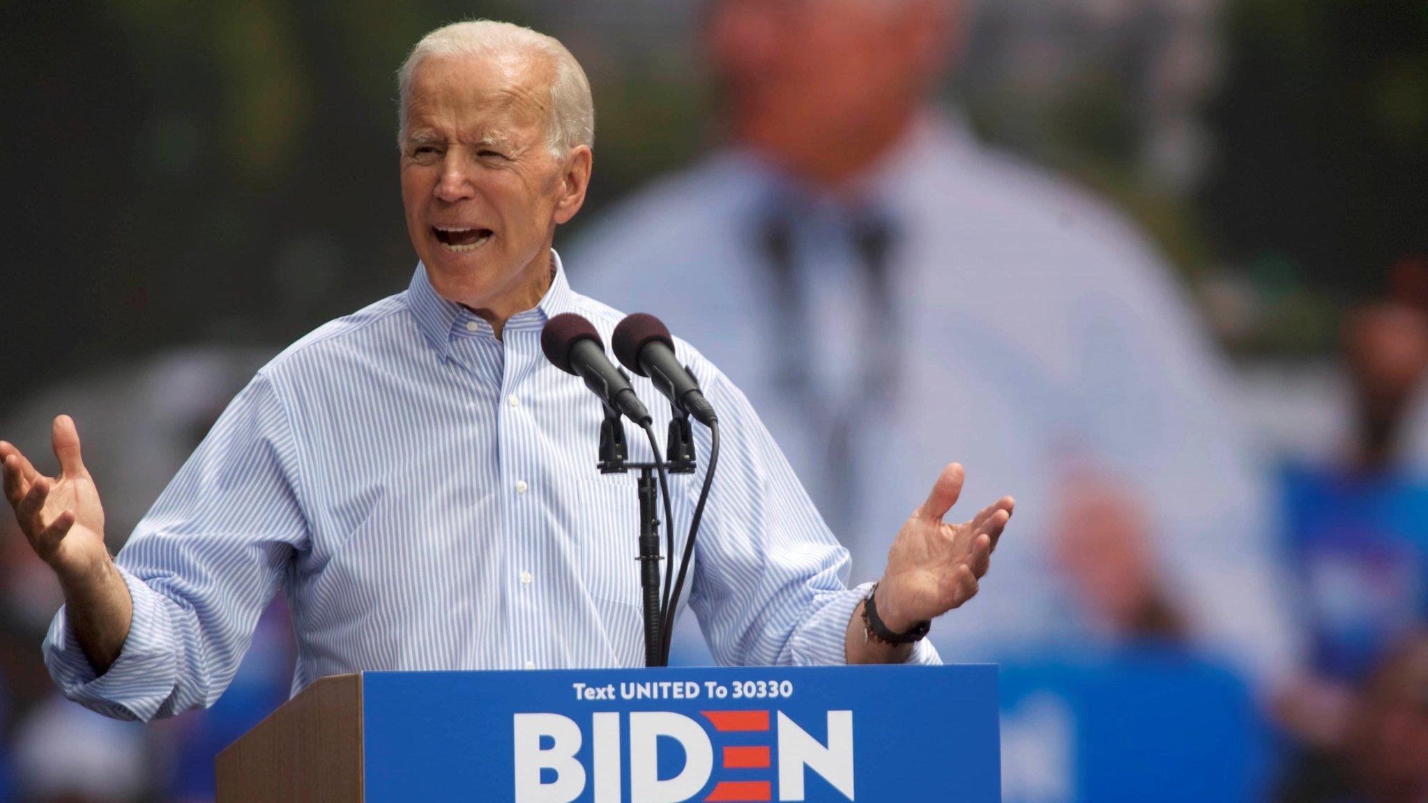 Joe Biden speaks during a campaign stop in Philadelphia, Pennsylvania, US May 18, 2019