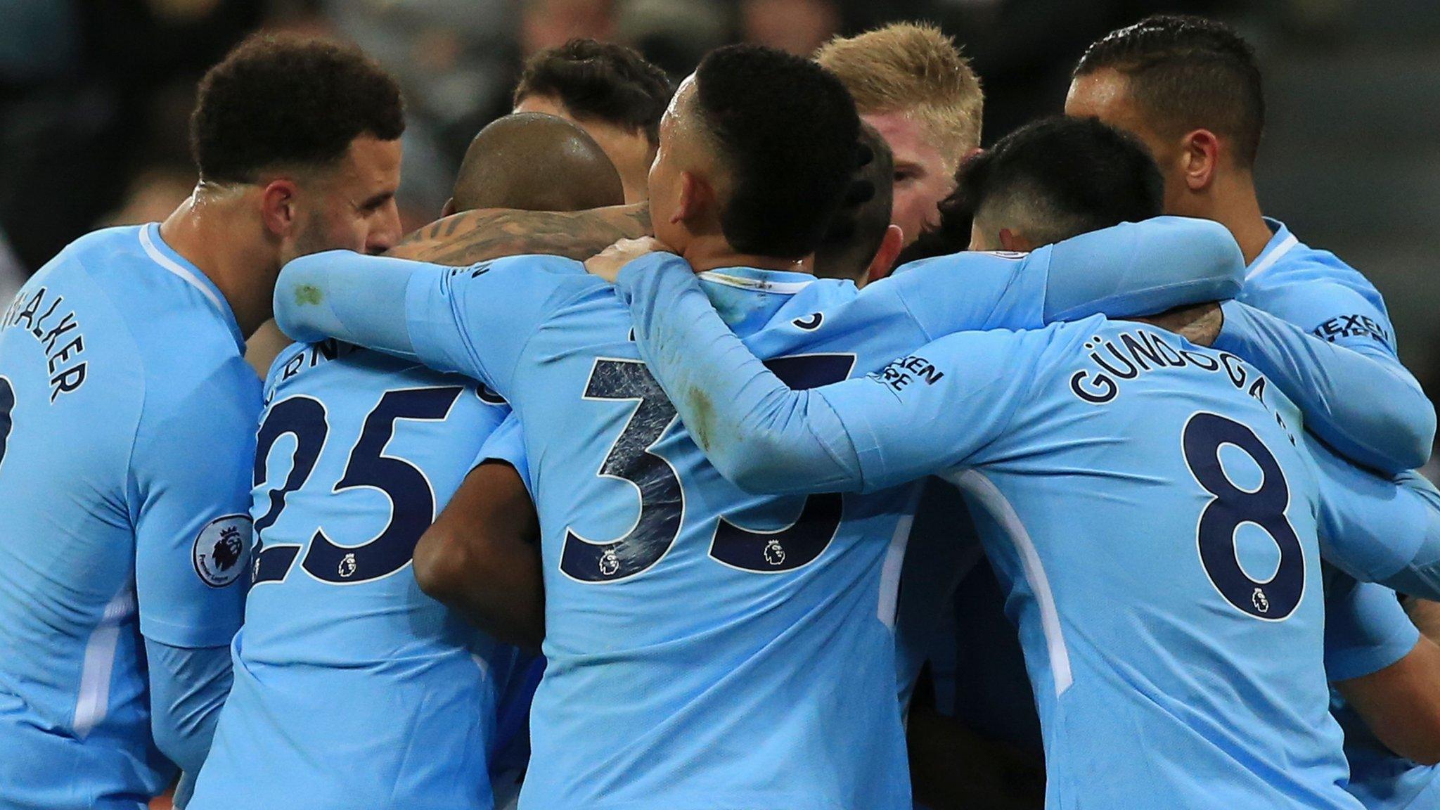 Man City's players celebrate