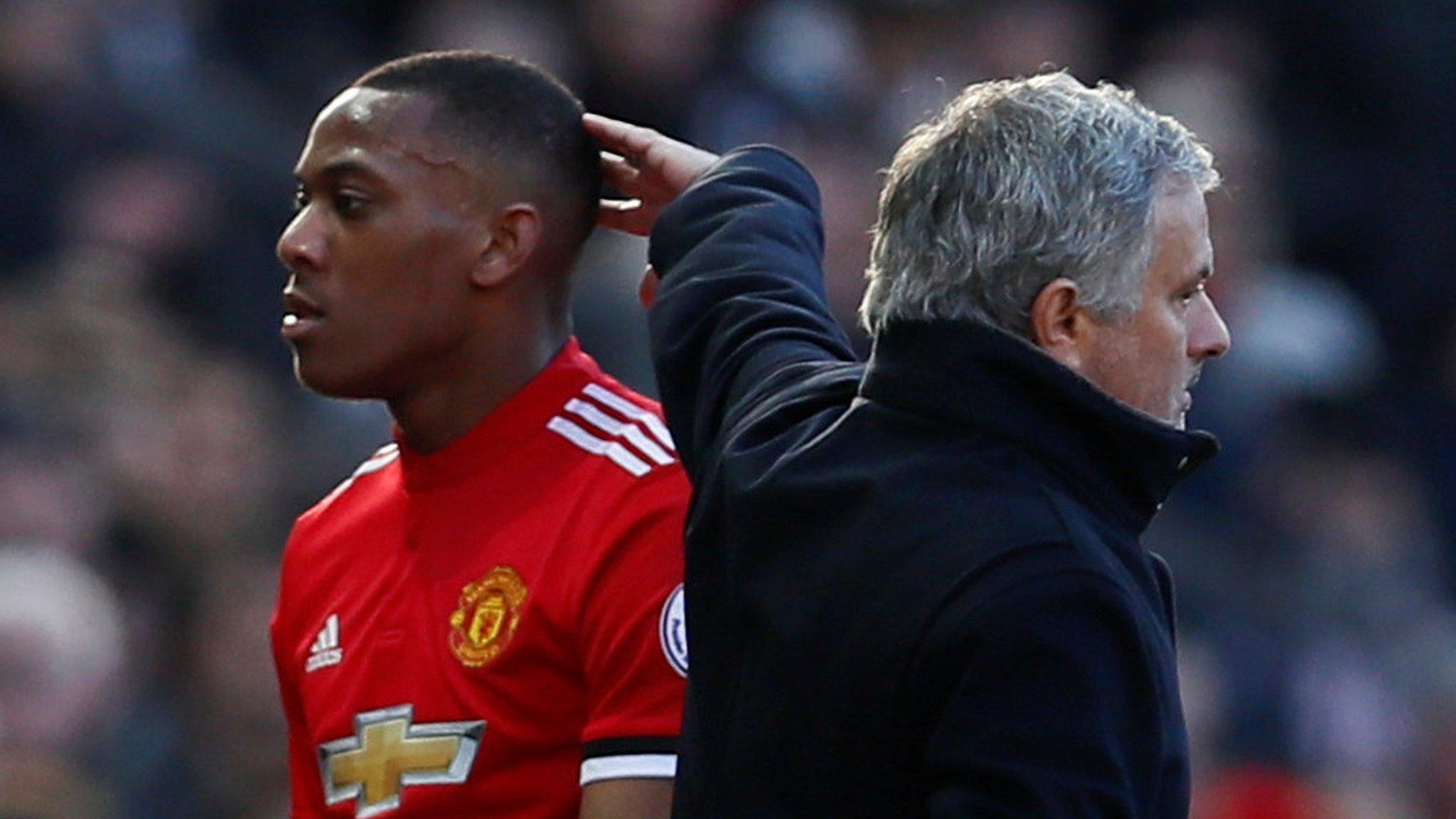 Anthony Martial and Jose Mourinho