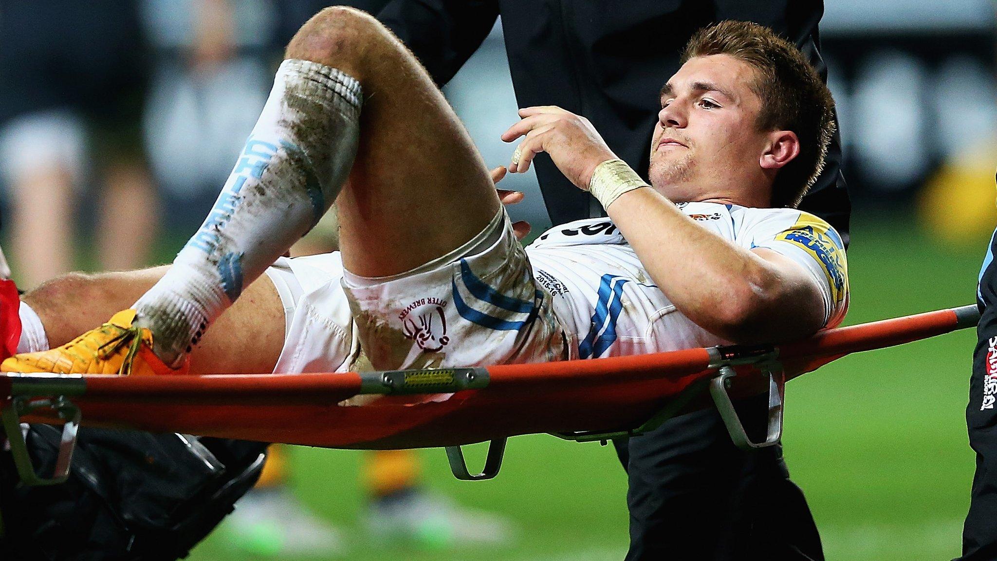 Henry Slade is stretchered off