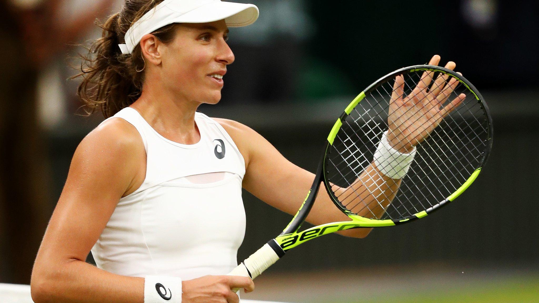 Johanna Konta celebrates