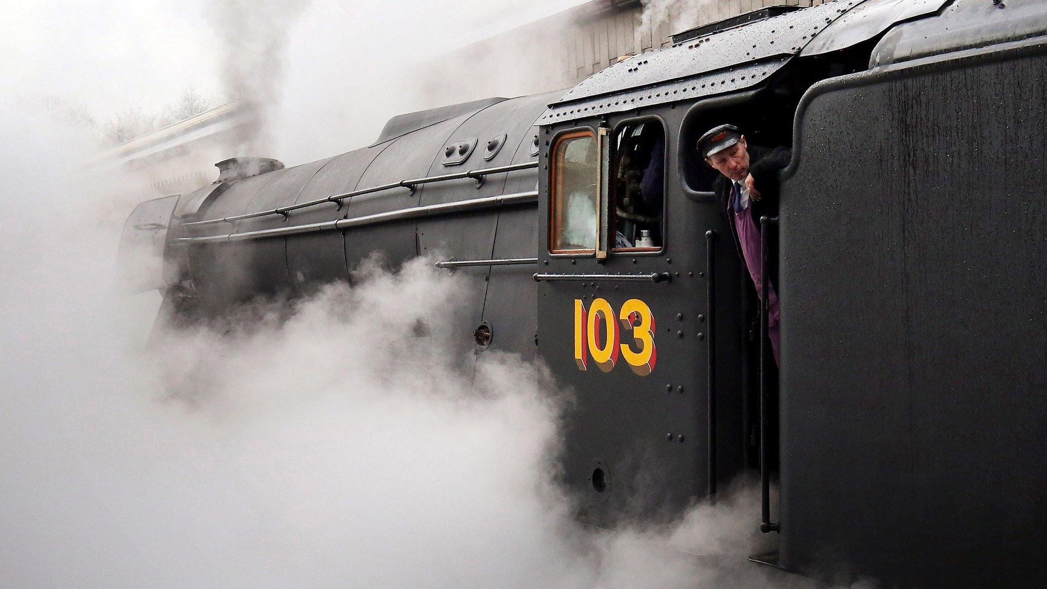 Flying Scotsman pulls into Bolton Station