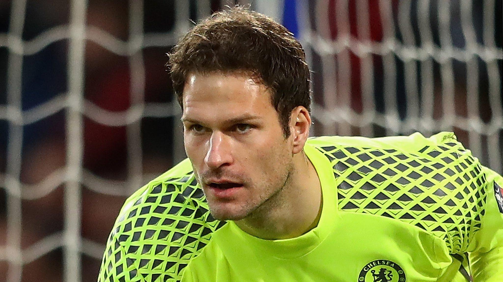 Goalkeeper Asmir Begovic in action for Chelsea