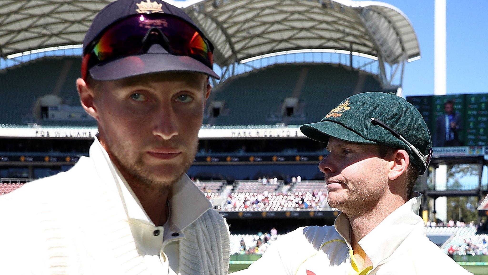 England captain Joe Root with Australia counterpart Steve Smith