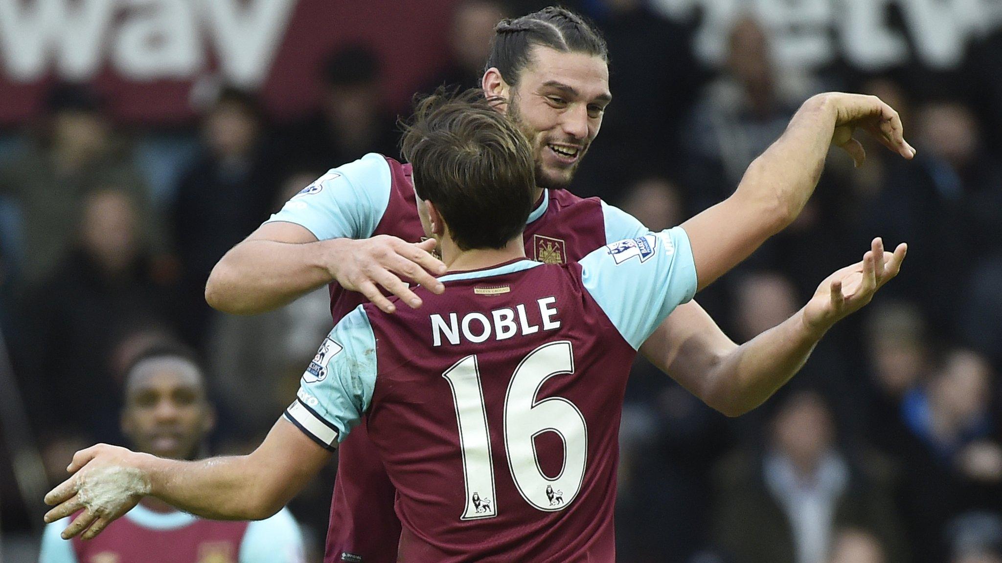 Andy Carroll of West Ham celebrates