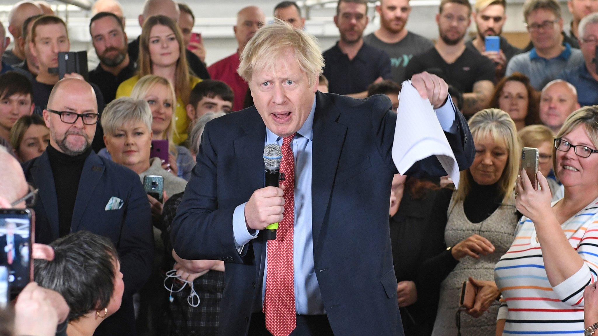 Boris Johnson speaking in Derbyshire