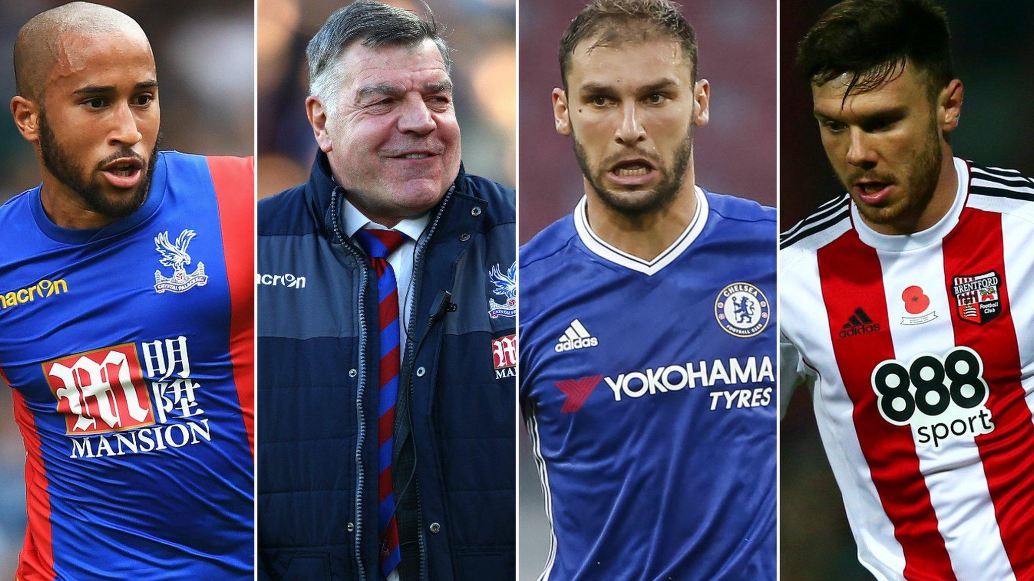 Andros Townsend, Sam Allardyce. Branislav Ivanovic and Scott Hogan