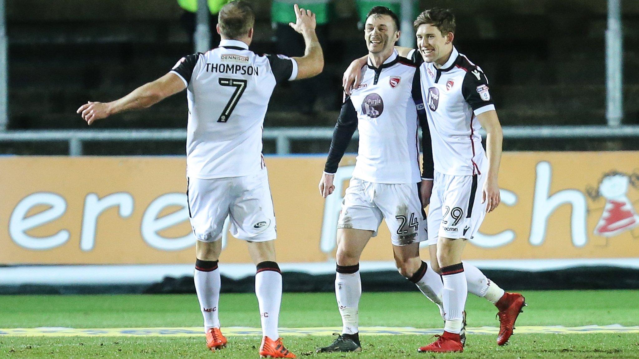 Morecambe celebrate the equaliser