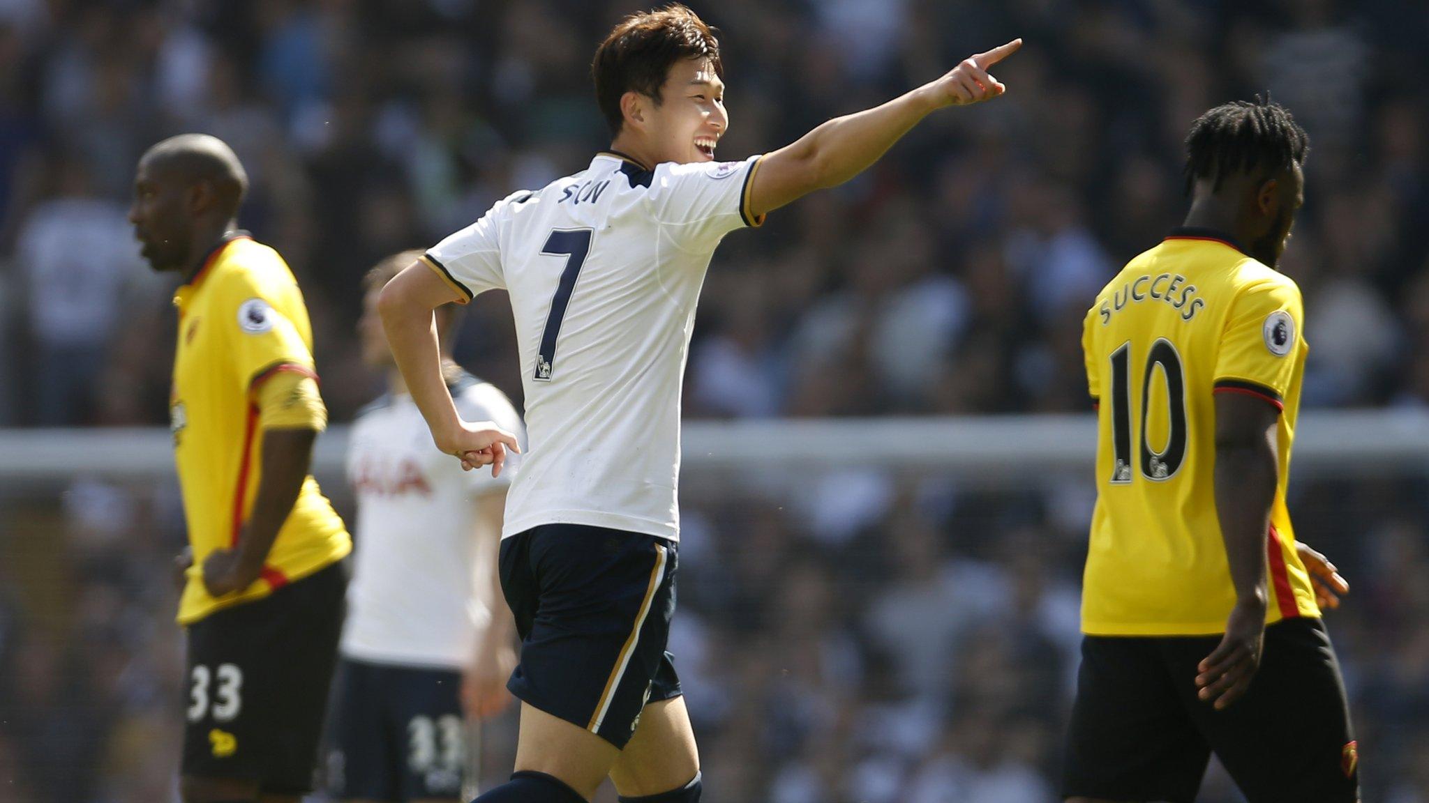 Son celebrates fourth Spurs goal