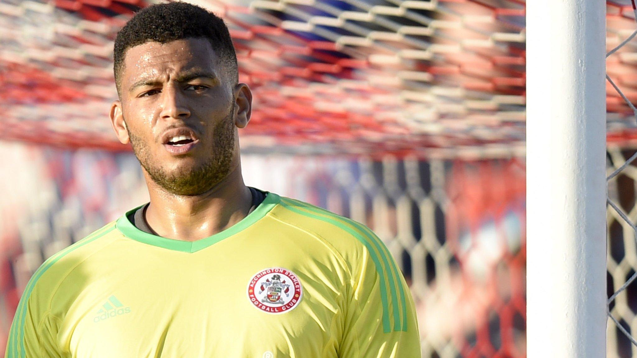 Aaron Chapman in goal for Accrington Stanley