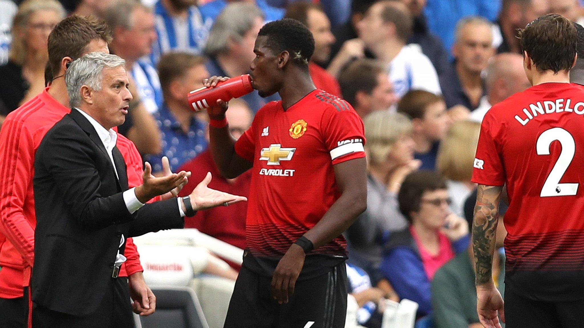 Jose Mourinho instructs Man Utd players