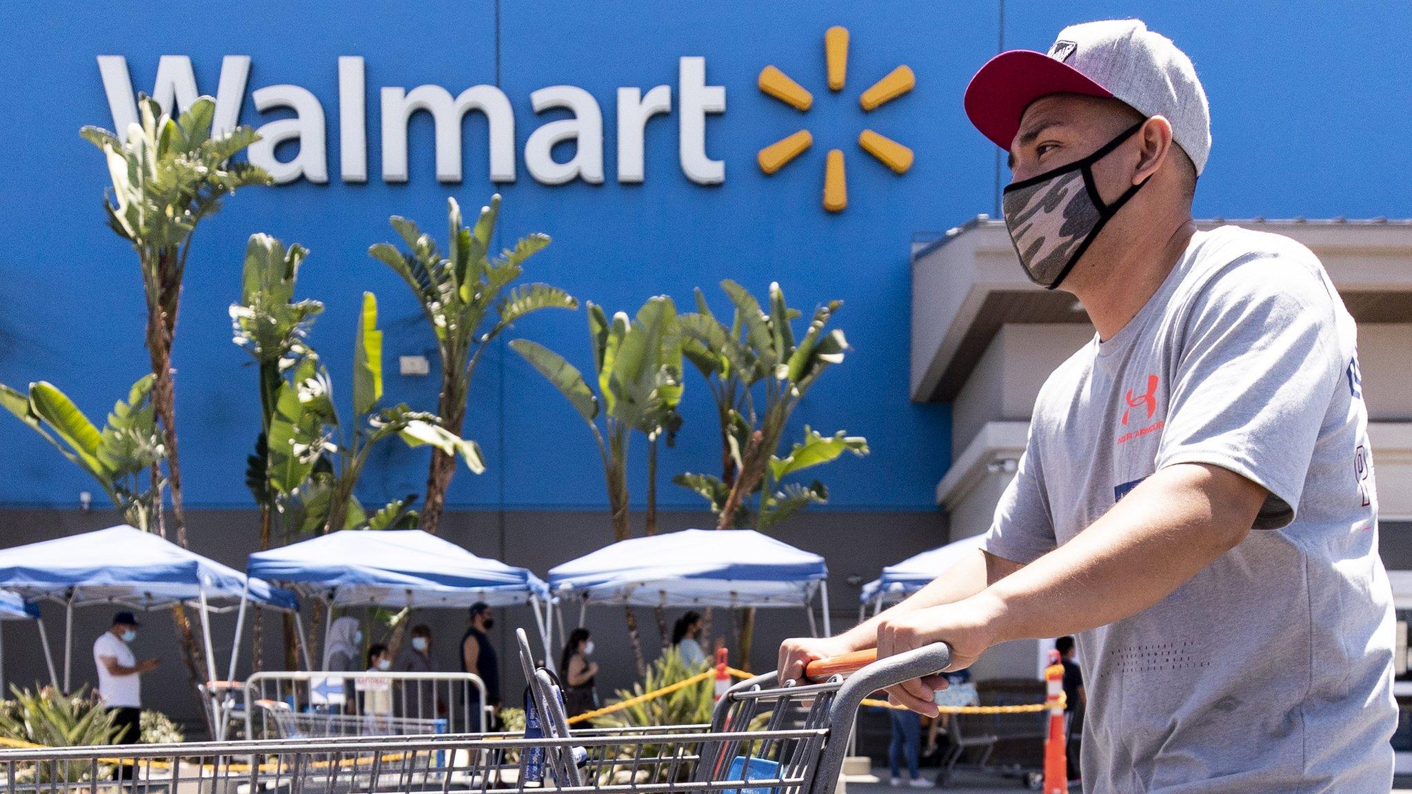 shopper in mask at Walmart