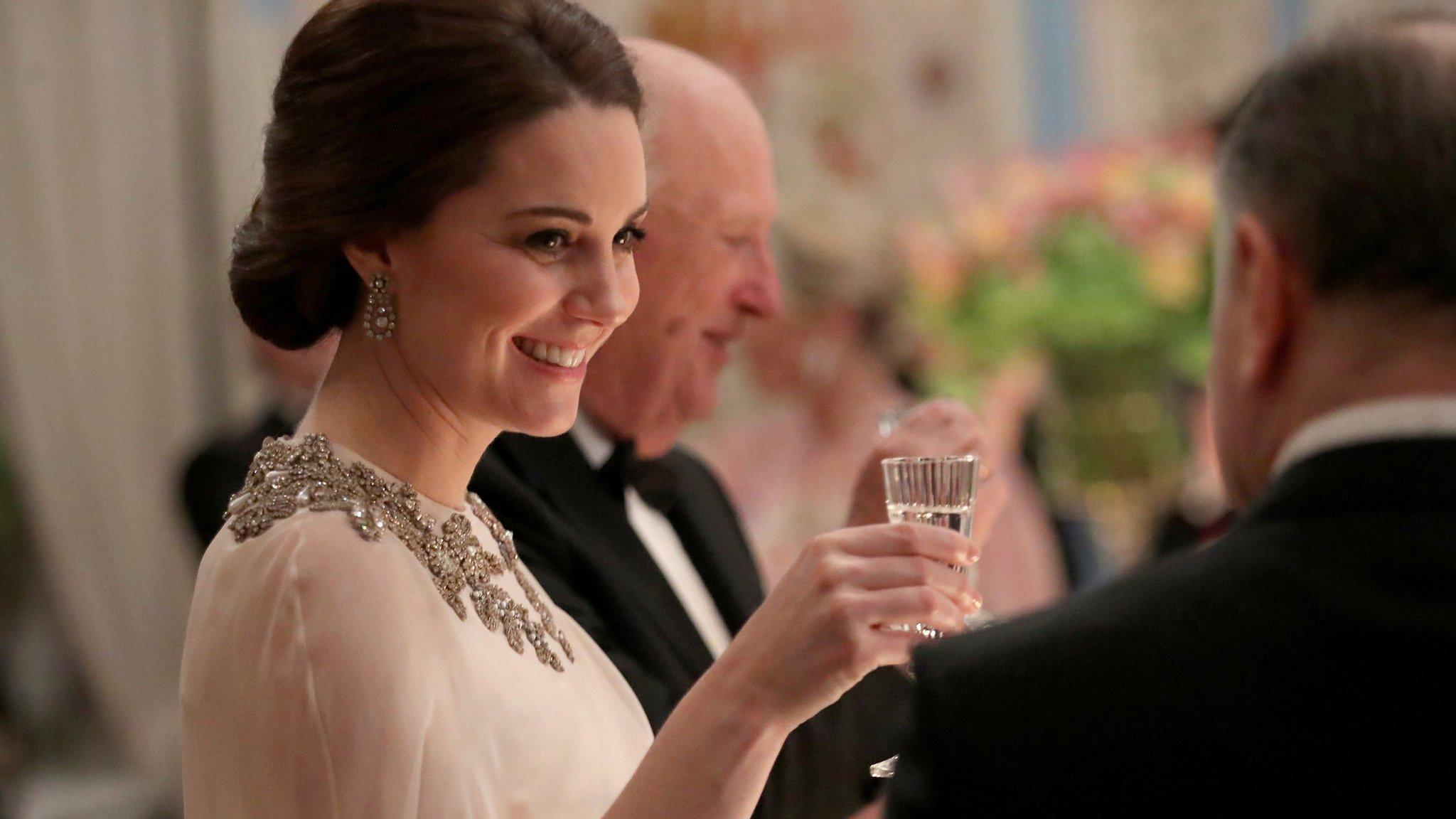 Duchess of Cambridge at the Royal Palace in Oslo, Norway on 1 February 2018