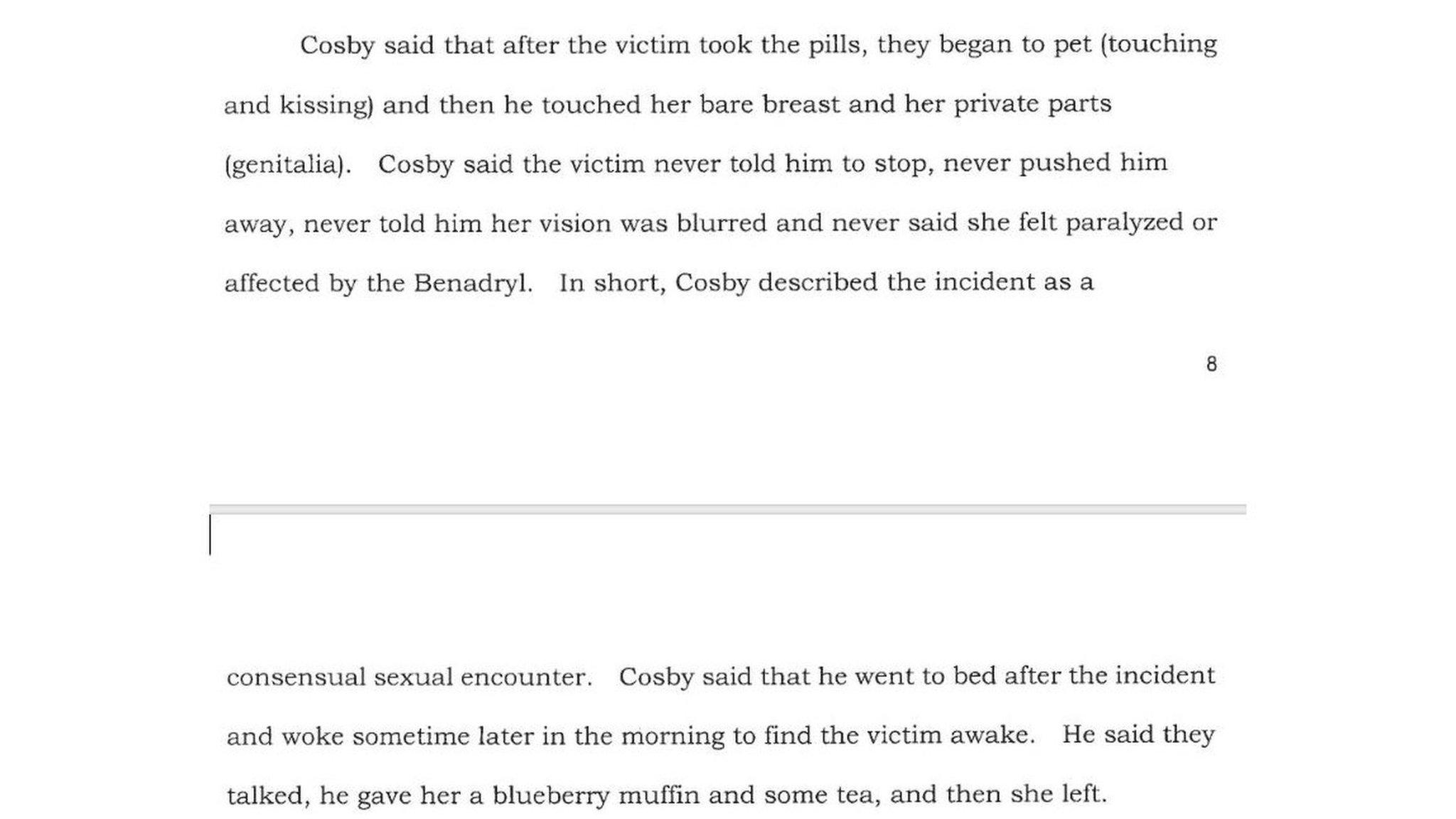 He described the incident as a consensual sexual encounter