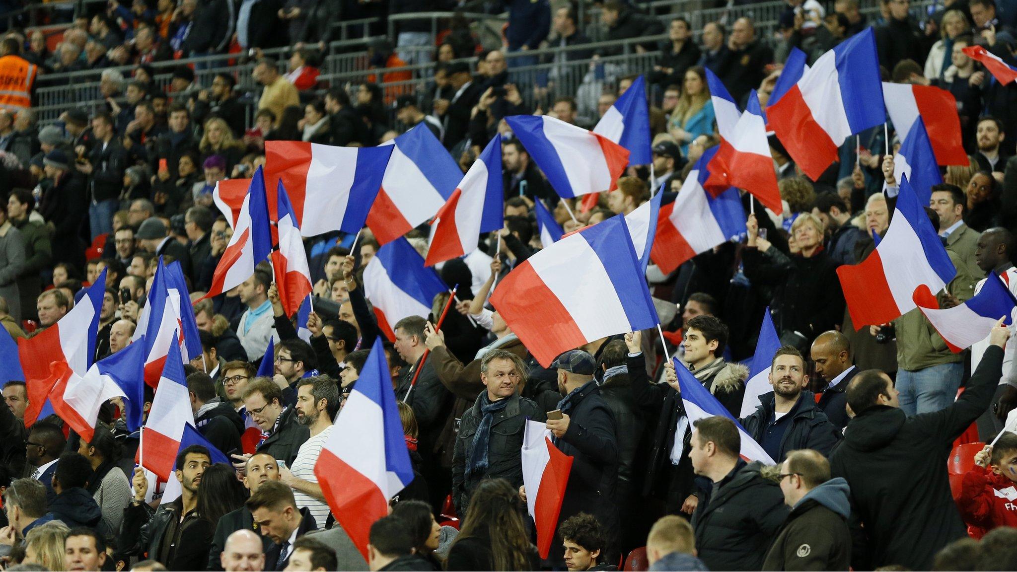 French fans show their support for their country