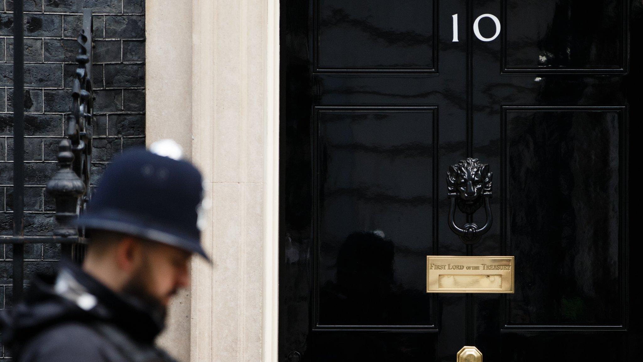 A police officer outside No 10